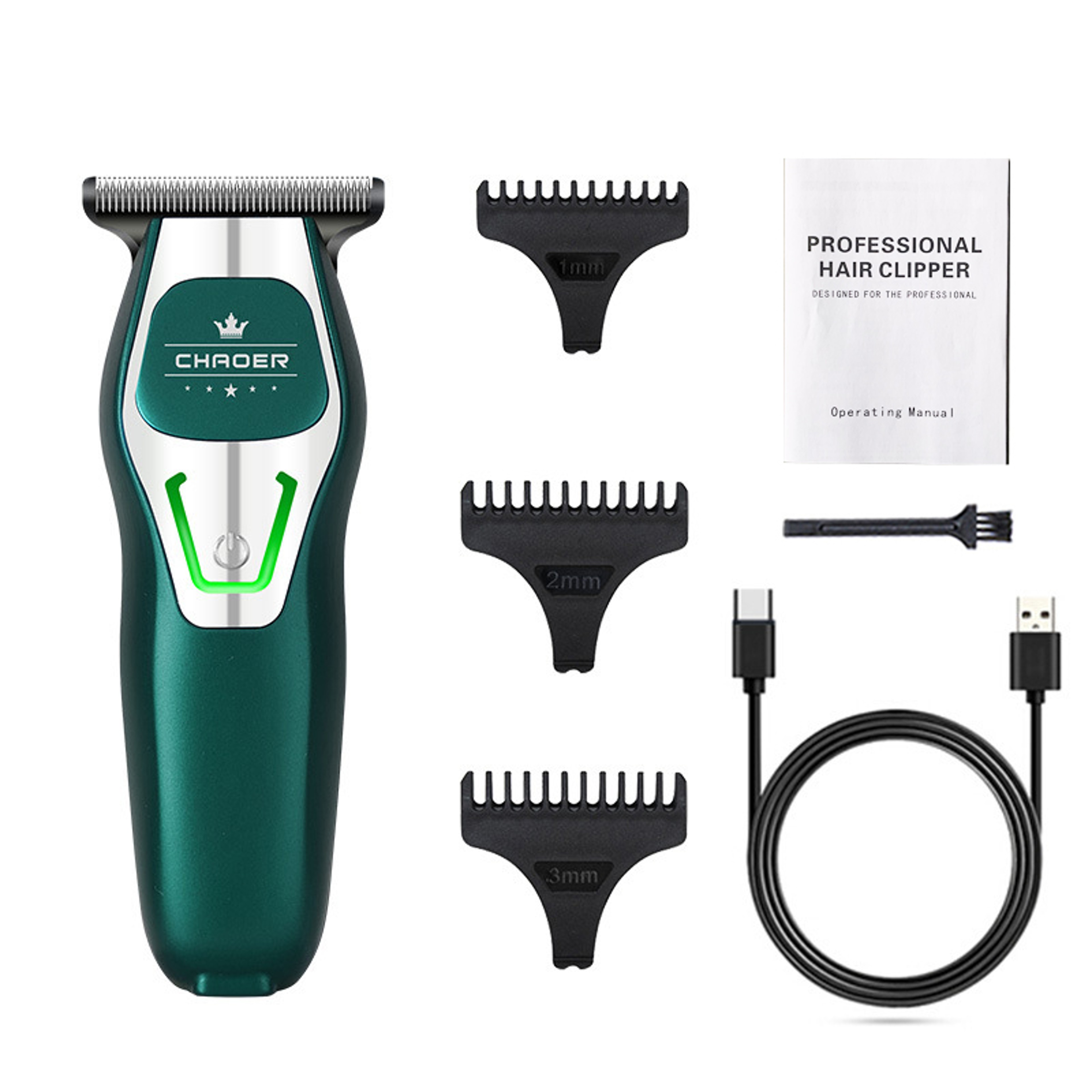 Professional T Blade Hair Trimmer For Men Rechargeable Electric Clipper Beard Shaver Barber Haircut 6