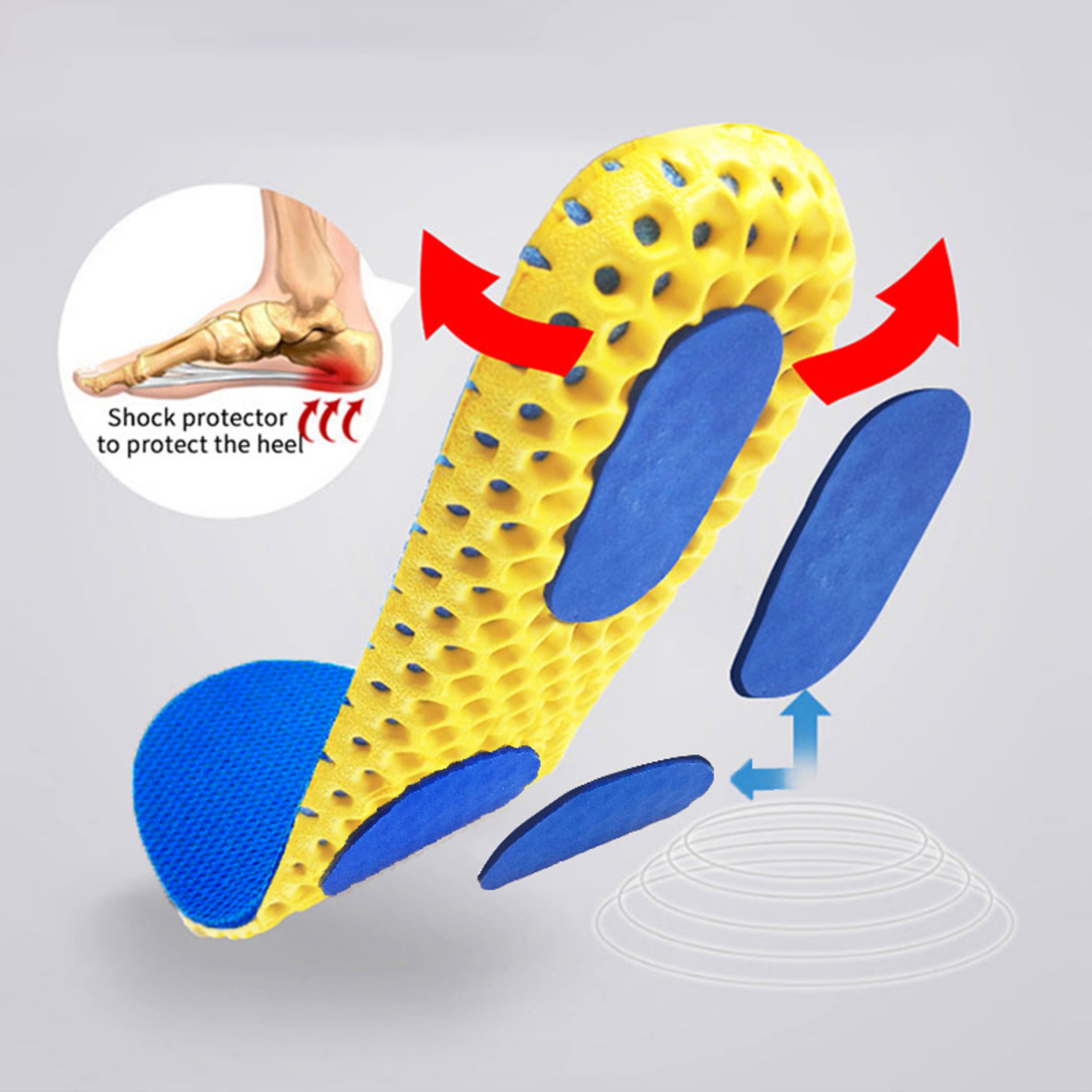 Orthopedic Memory Foam Insoles for Men & Women Breathable Mesh Shoe Inserts, Deodorant Support for Feet Pain Relief – view 2