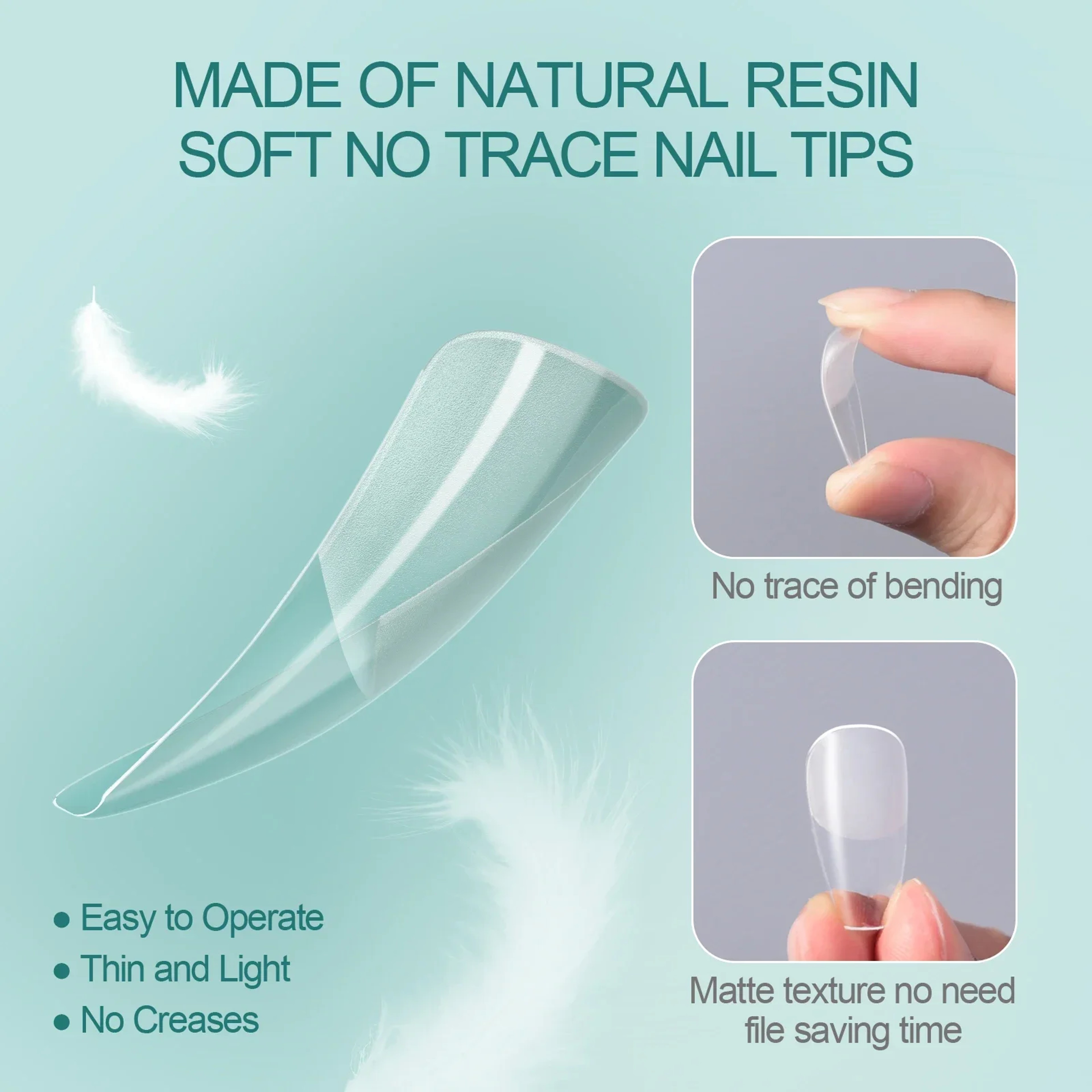 Nailpop Soft Gel X Nail Tips Set, Medium Short Almond & Square Shape, Soak Off Reusable Nails for Easy Nail Extension – view 2