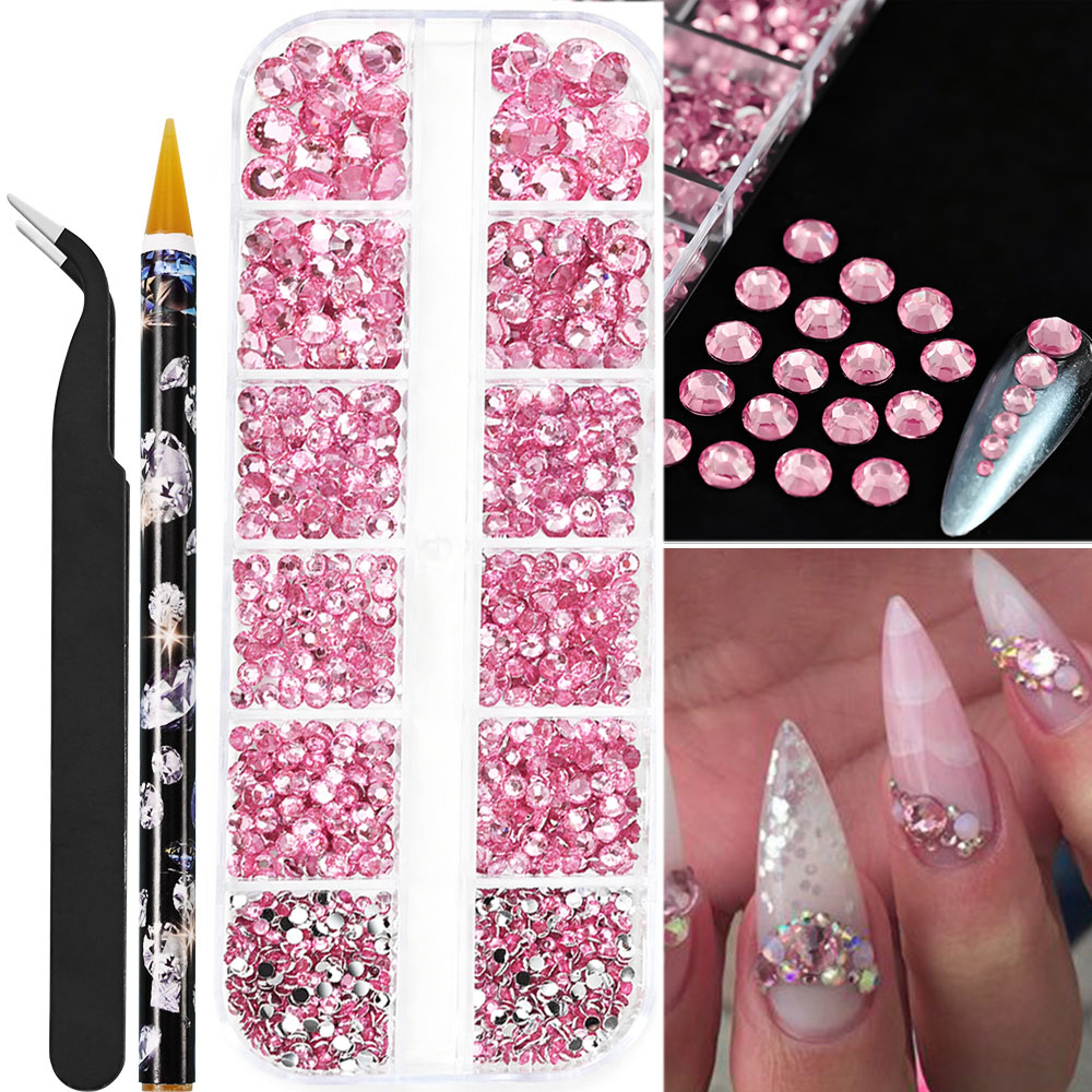 White Flatback Pearls Beads Nail Charms, 3D Nail Art Half Round Pearl Rhinestones for DIY Nail Jewelry & Craft – view 19