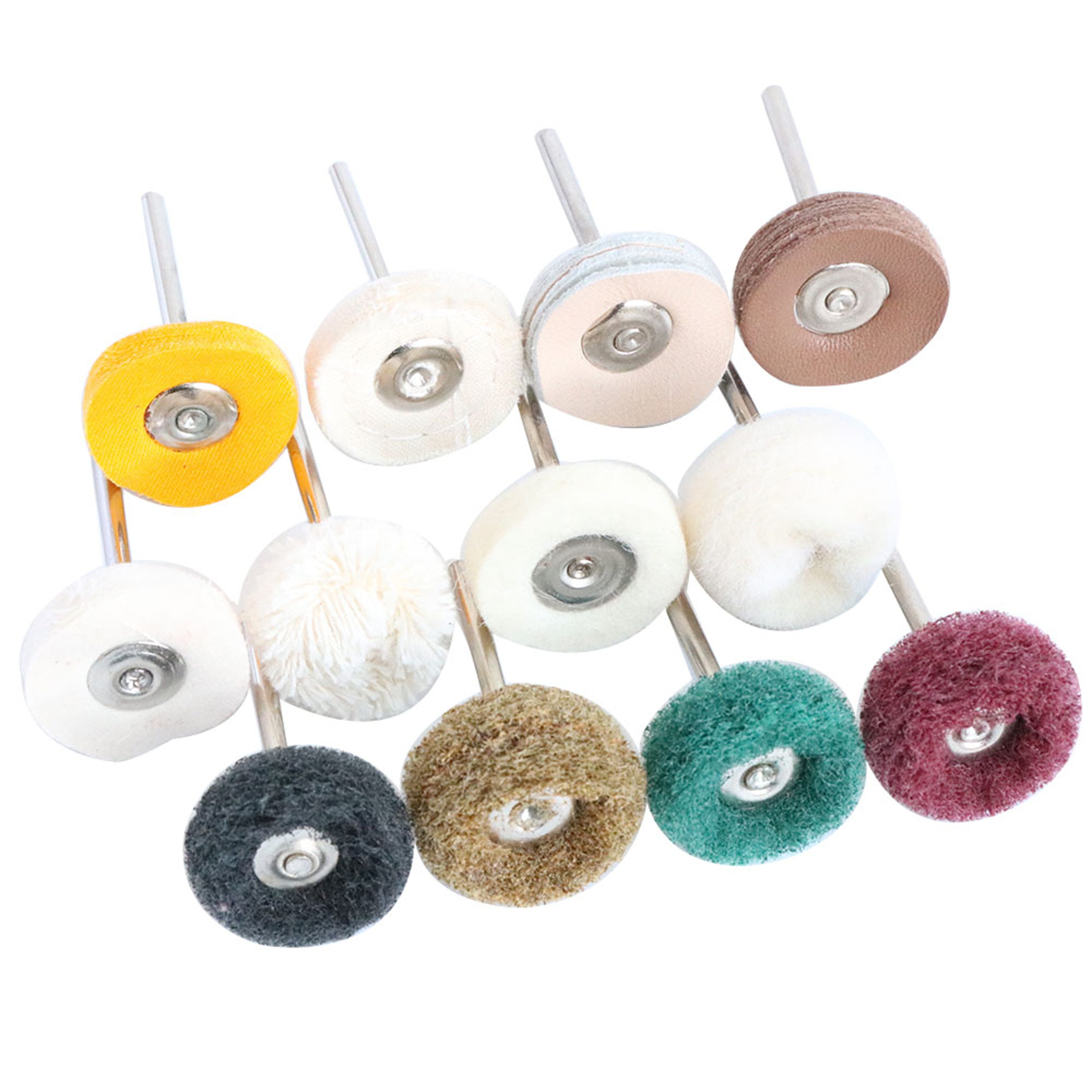 Wool Felt Sanding Grinding Buffing Wheel with Shank, Cotton Polishing Head Brush for Dremel Rotary Drill Tools – view 1