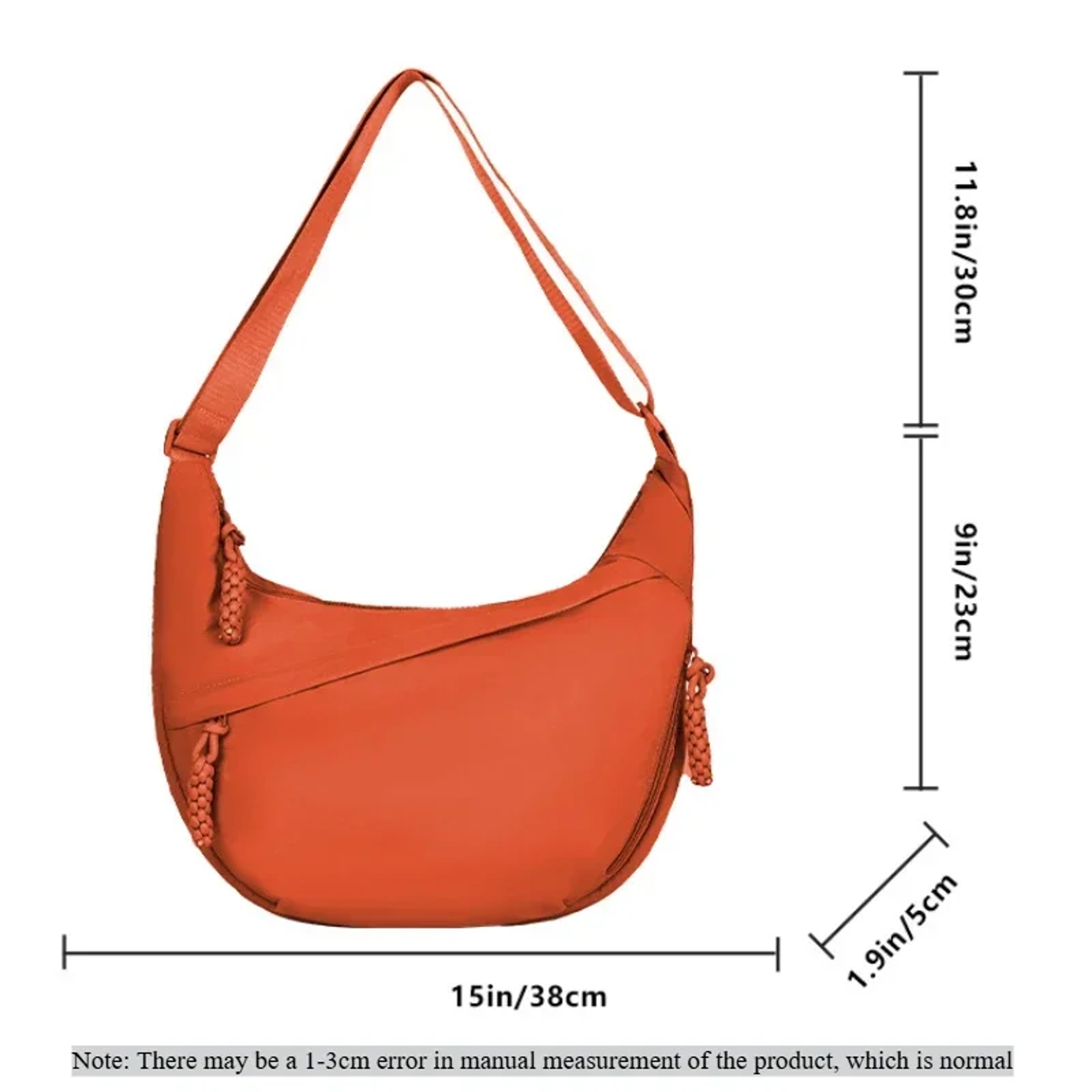 Trendy Soft Cloth Crossbody Bag for Women, Big Solid Color Student Casual Shoulder Hobo Handbag – view 6