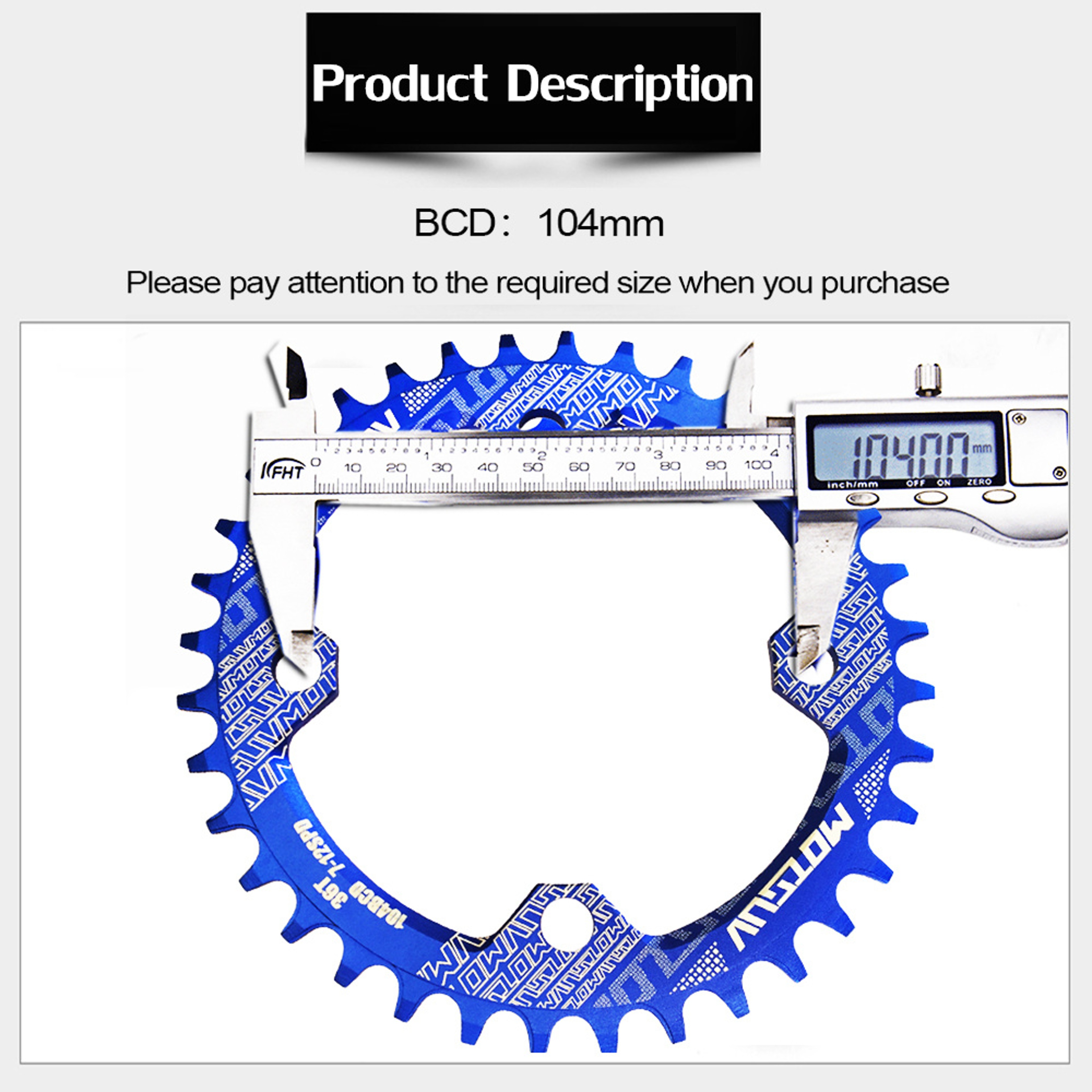 MTB Chainring, Round Narrow Wide Chainwheel, Single Crankset Plate for Mountain Bicycle Upgrade – view 2