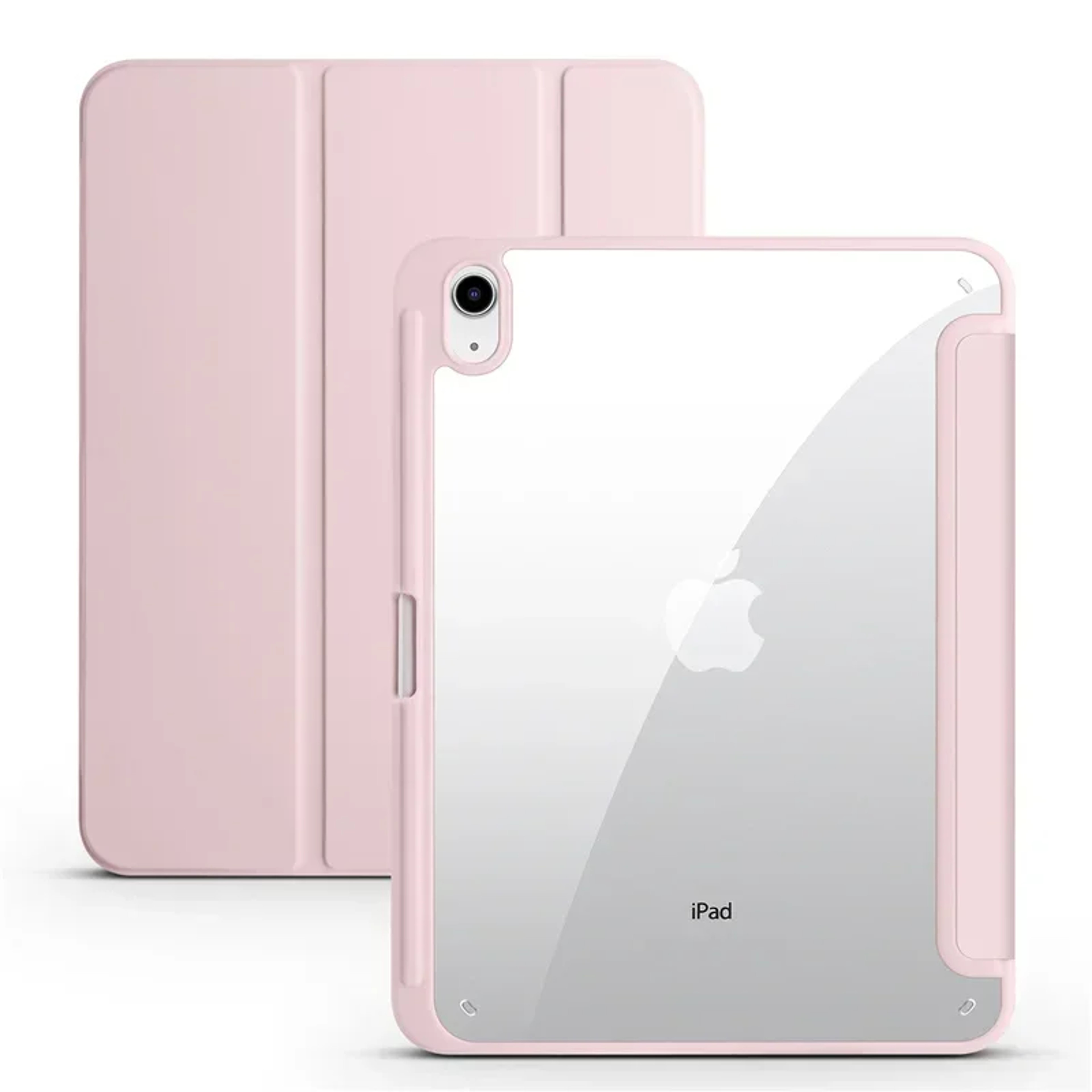 Trifold Clear Back Case with Pen Holder for iPad, Hard Acrylic Protective Stand Cover for Apple iPad – view 10