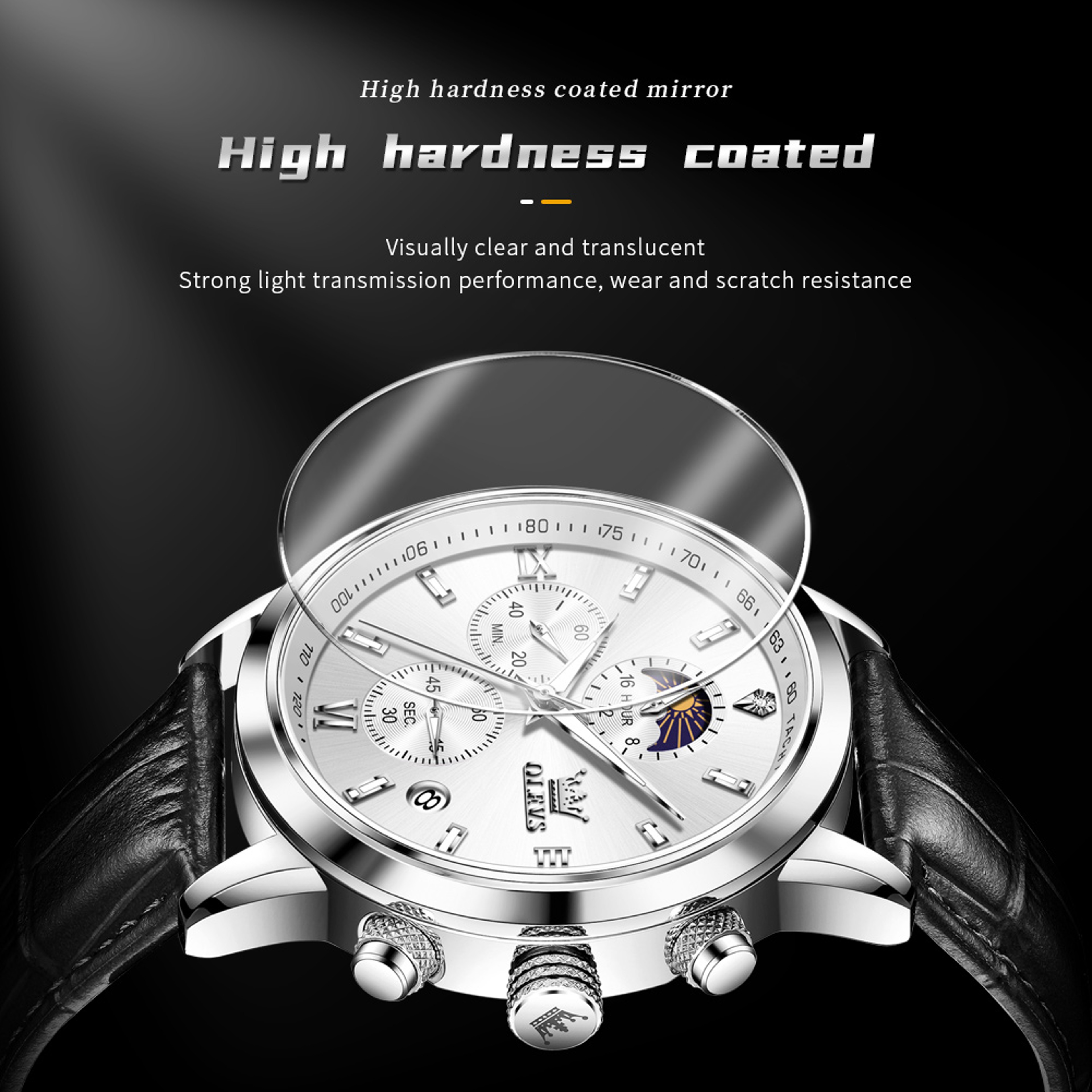 Luxury Brand Men Quartz Watch, Waterproof Chronograph Moonphase Watch for Men, New Fashion Multifunction Timepiece – view 4
