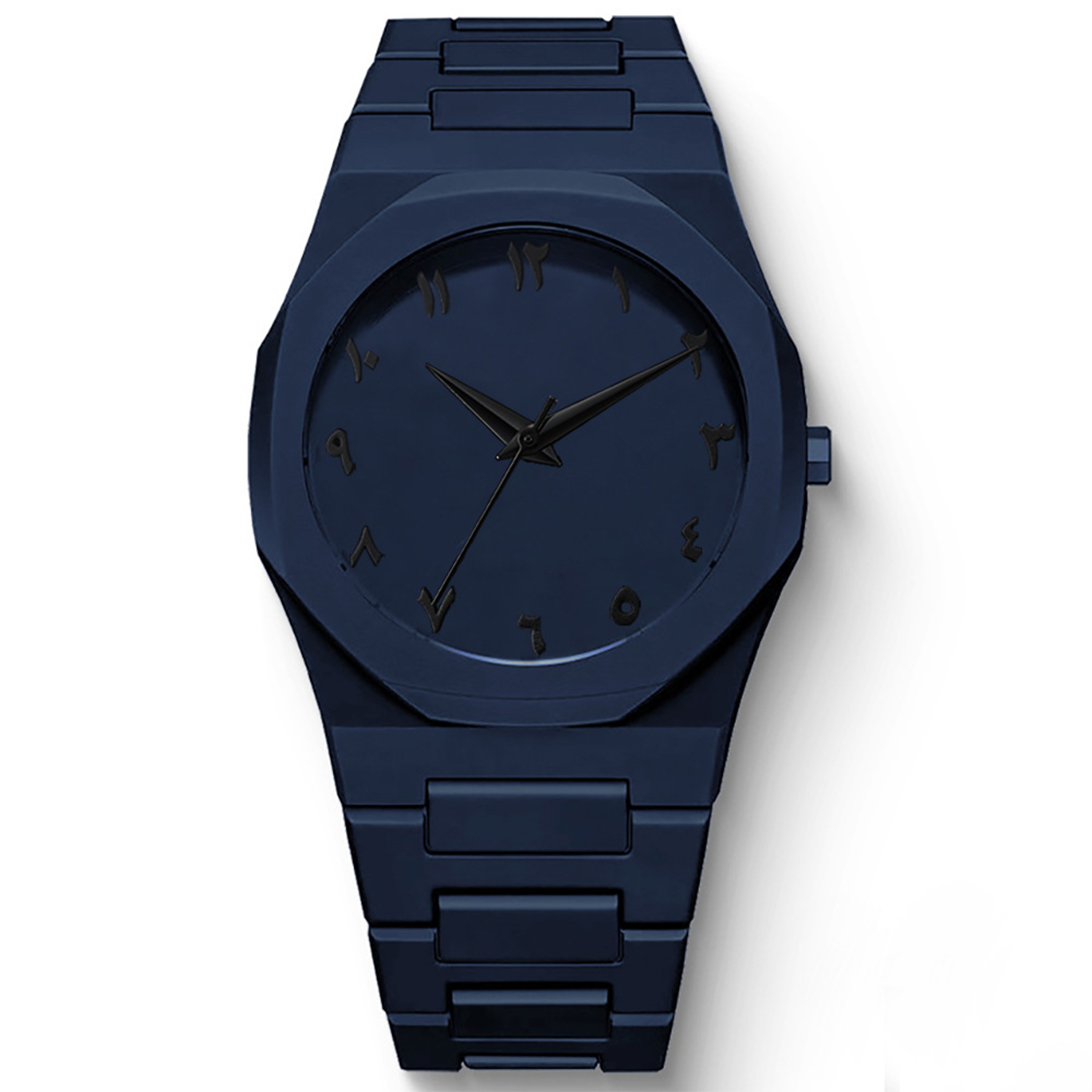 Men's Fashion Quartz Watch, Simple Black Dial, Arabic Digital Casual Drip Oil Strap for Stylish Everyday Wear – view 5