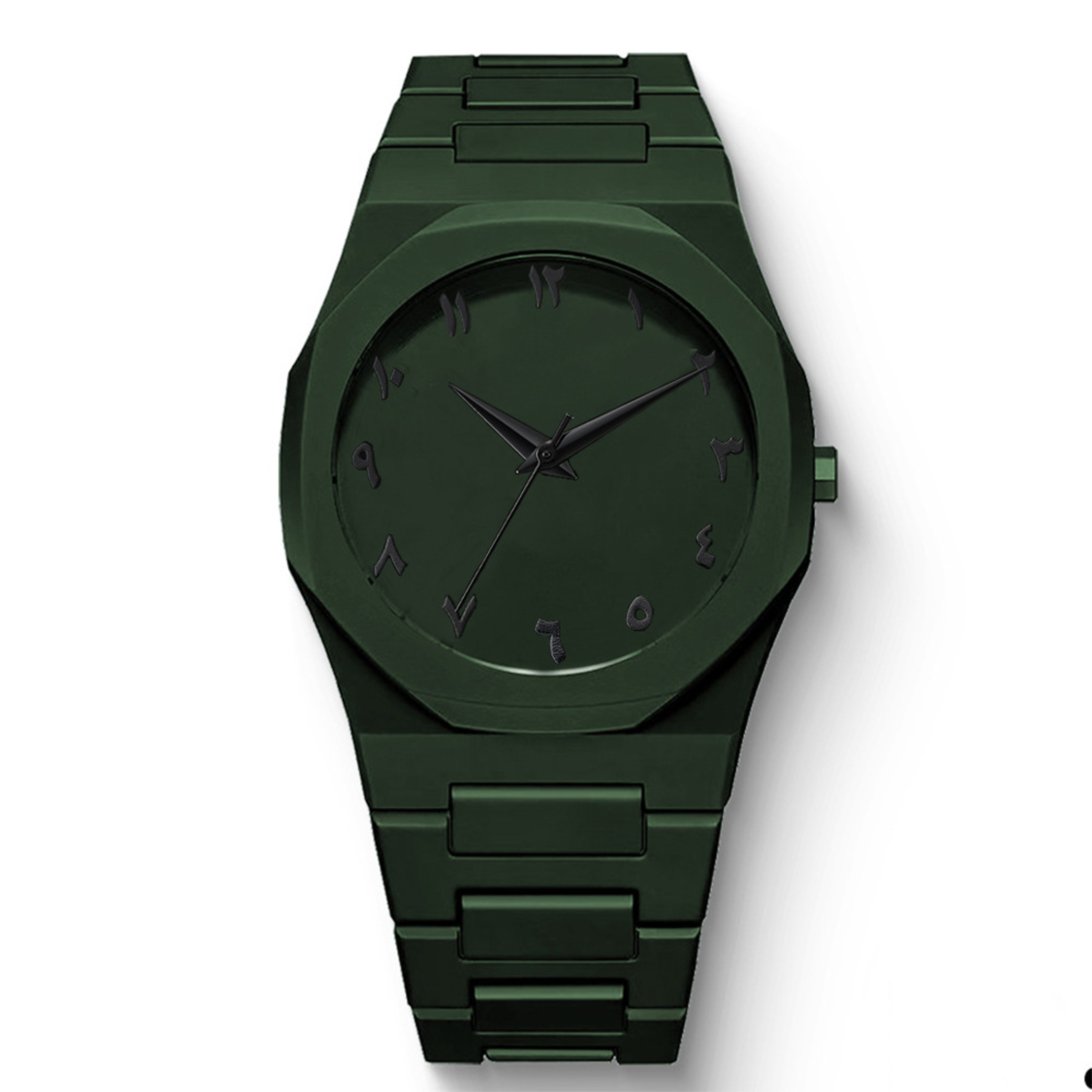 Men's Fashion Quartz Watch, Simple Black Dial, Arabic Digital Casual Drip Oil Strap for Stylish Everyday Wear – view 6