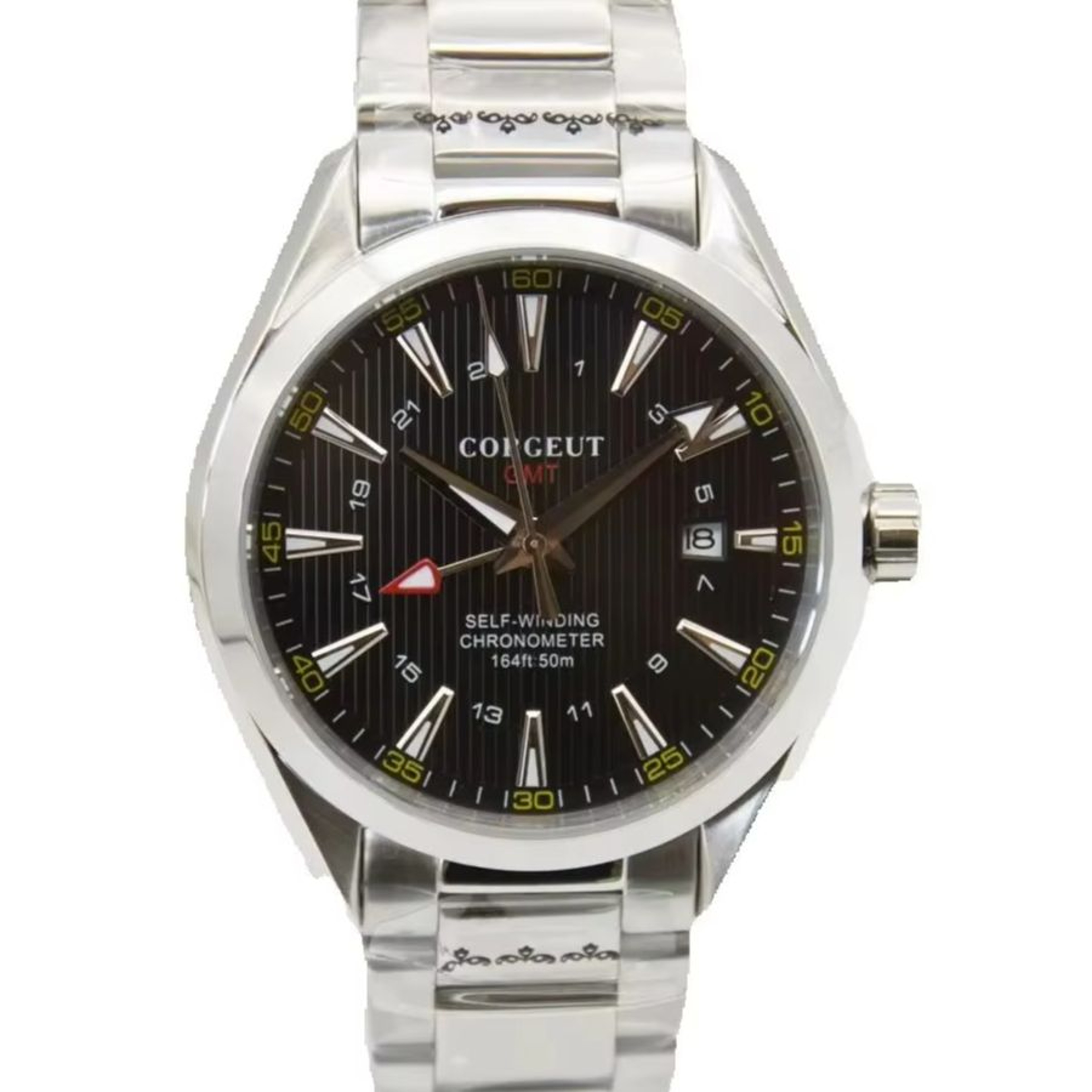 GMT Automatic Watch for Man, Sapphire Crystal, Luminous Hands, Waterproof Stainless Steel Mechanical Watch – view 1