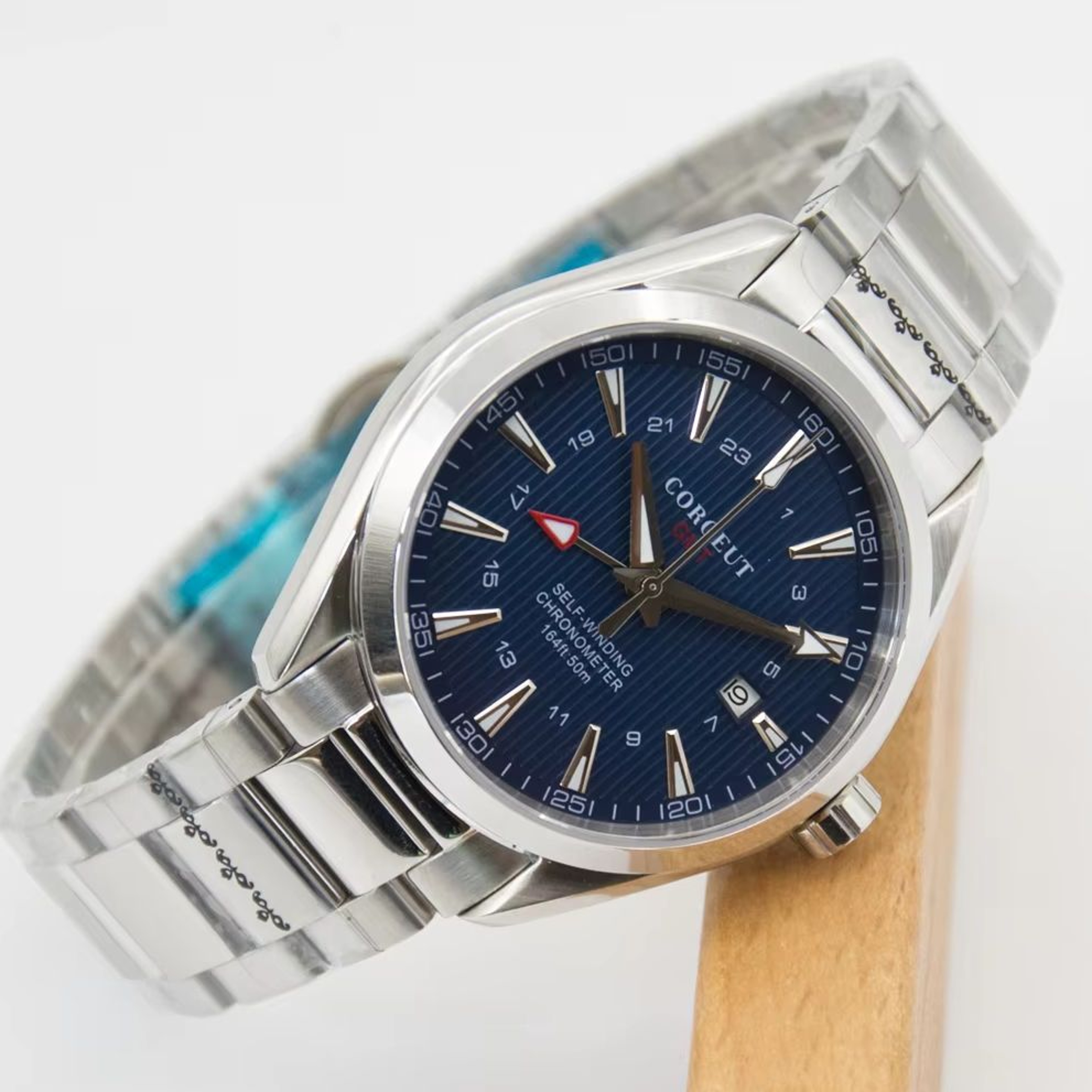 GMT Automatic Watch for Man, Sapphire Crystal, Luminous Hands, Waterproof Stainless Steel Mechanical Watch – view 4