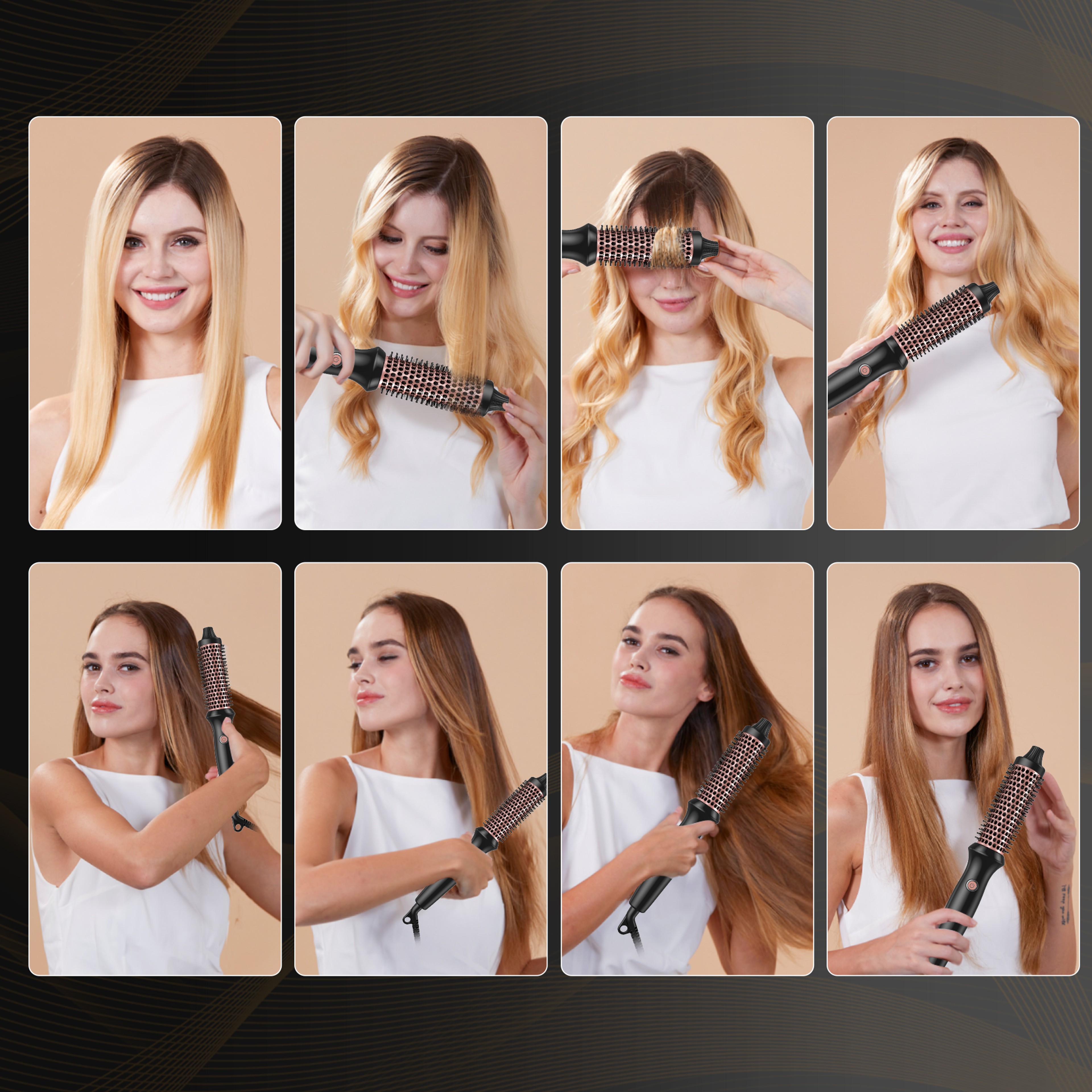 Hot Air Thermal Brush Hair Volumizer, 32mm Curling Iron, Straightener and Styling Brush for Salon Blowout – view 6