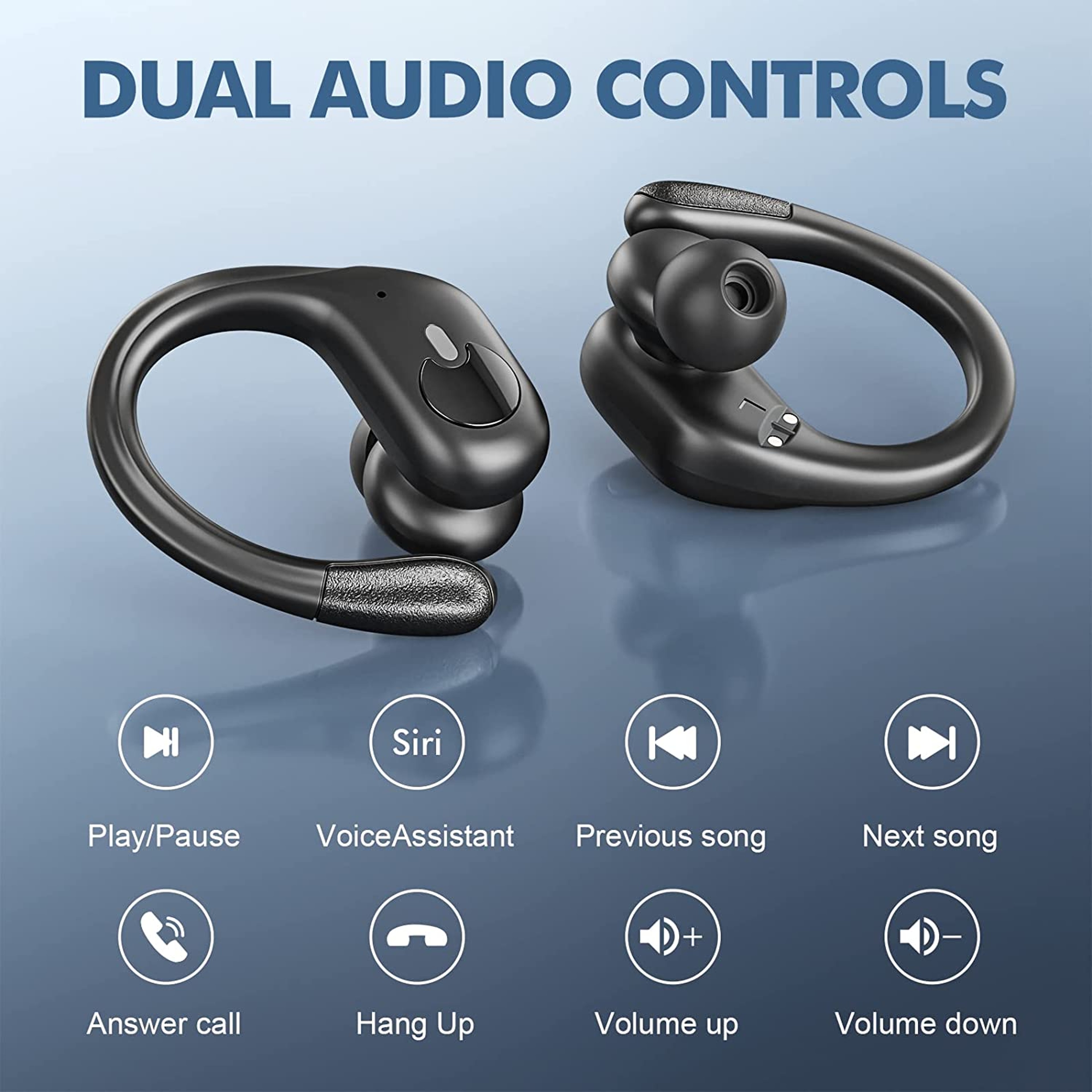 Bluetooth TWS Sports Earphones, True Wireless Headphones with LED Display, Waterproof Noise Reduction Earbuds – view 4