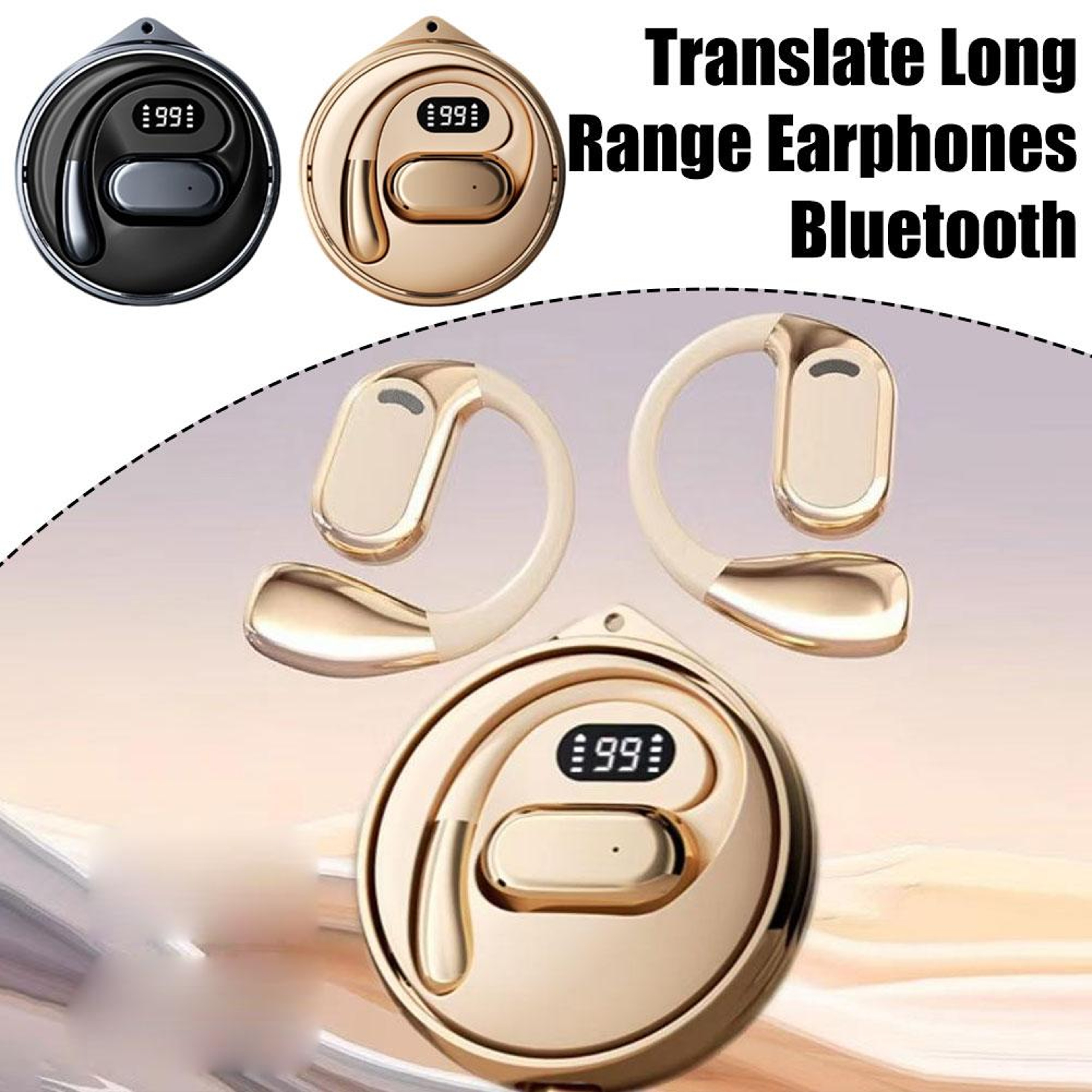 Rotating Digital Display Bluetooth Headset D88 Wireless Noise Cancelling AI Translation Long Batter 3