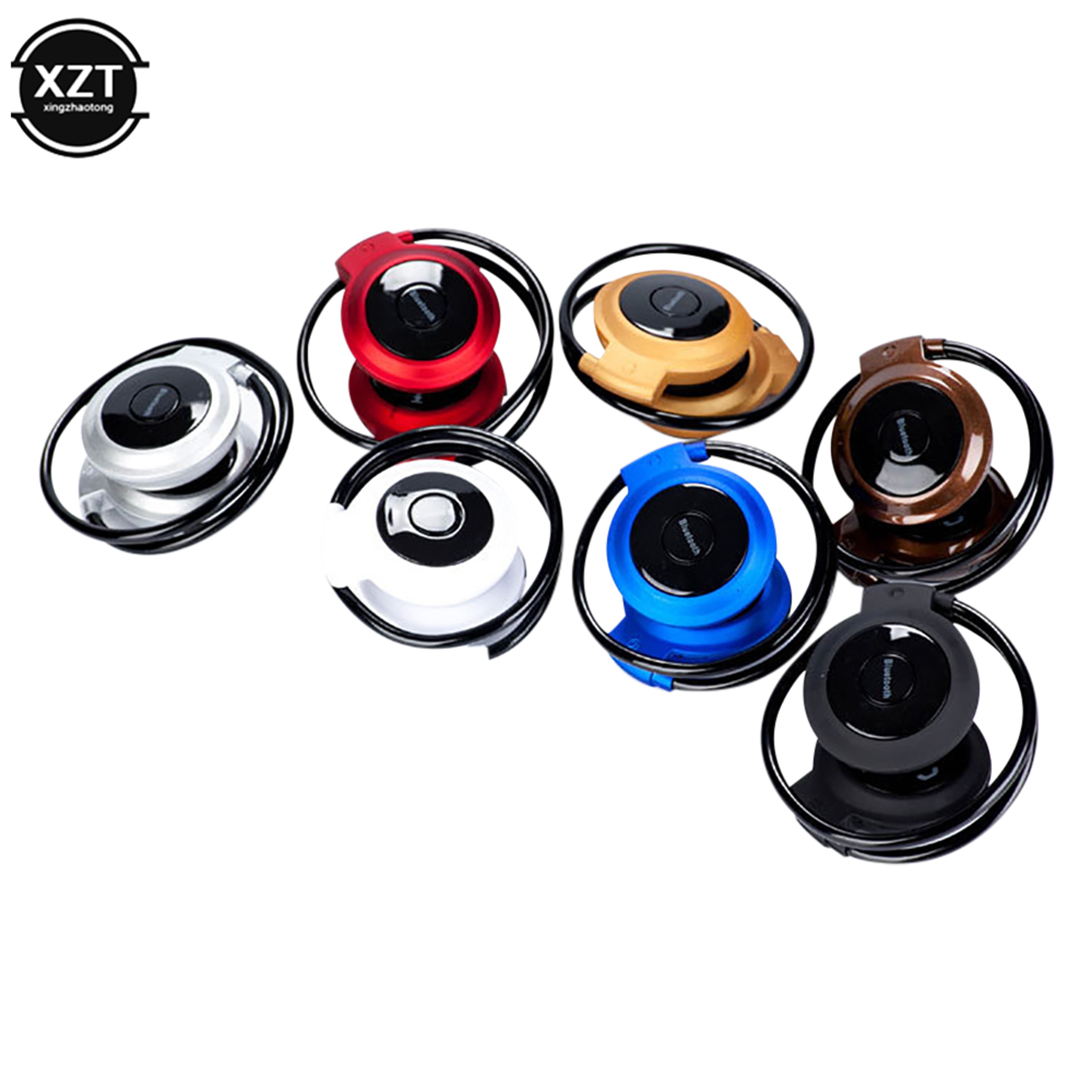 Waterproof Mini Wireless Bluetooth Headphones with Microphone, Stereo Sports Headphones, SD Card Music Player – view 1