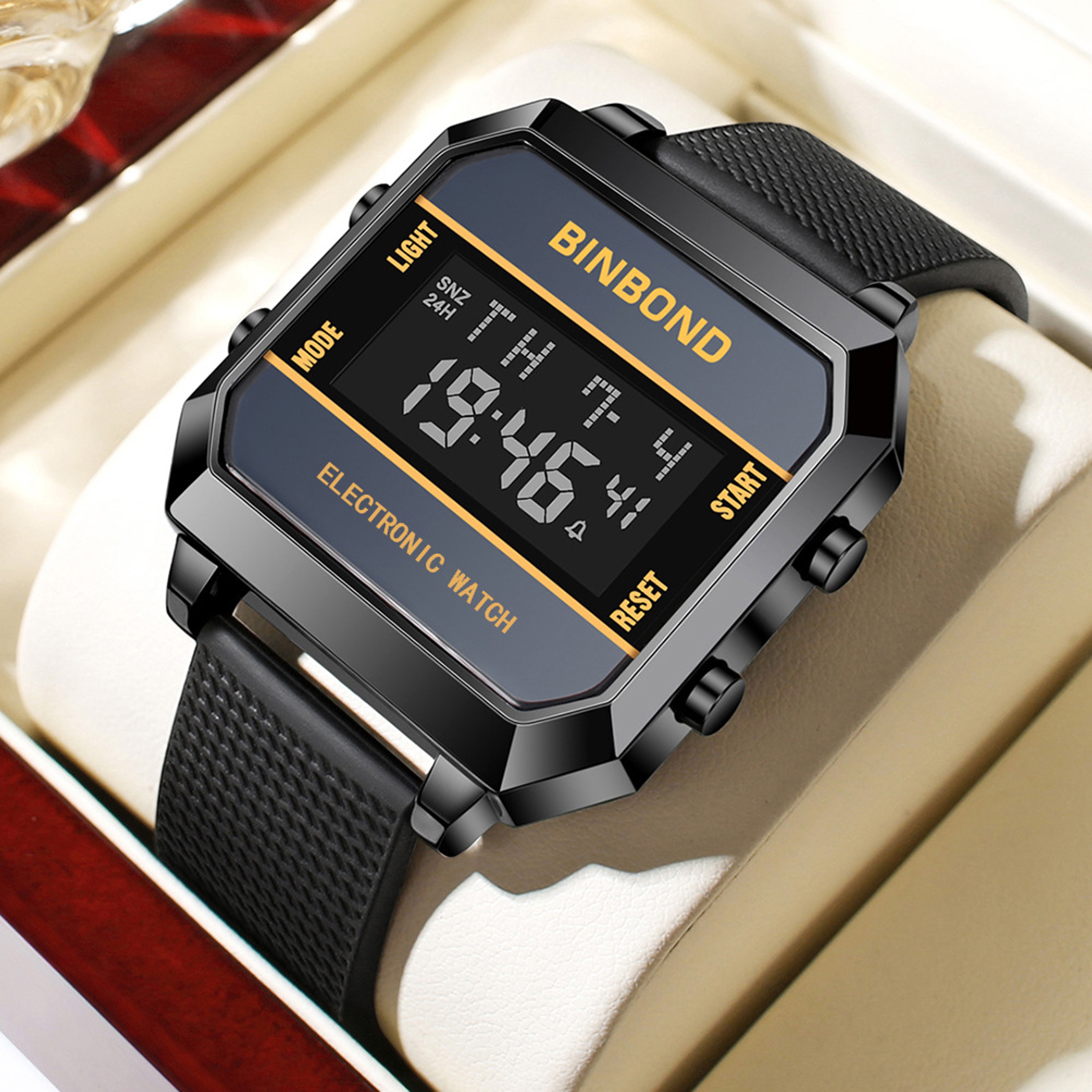 Multifunctional Mens Watch Business Sports, Fashion Electronic Wristwatch, Waterproof Silicone Strap Alarm Clock – view 1