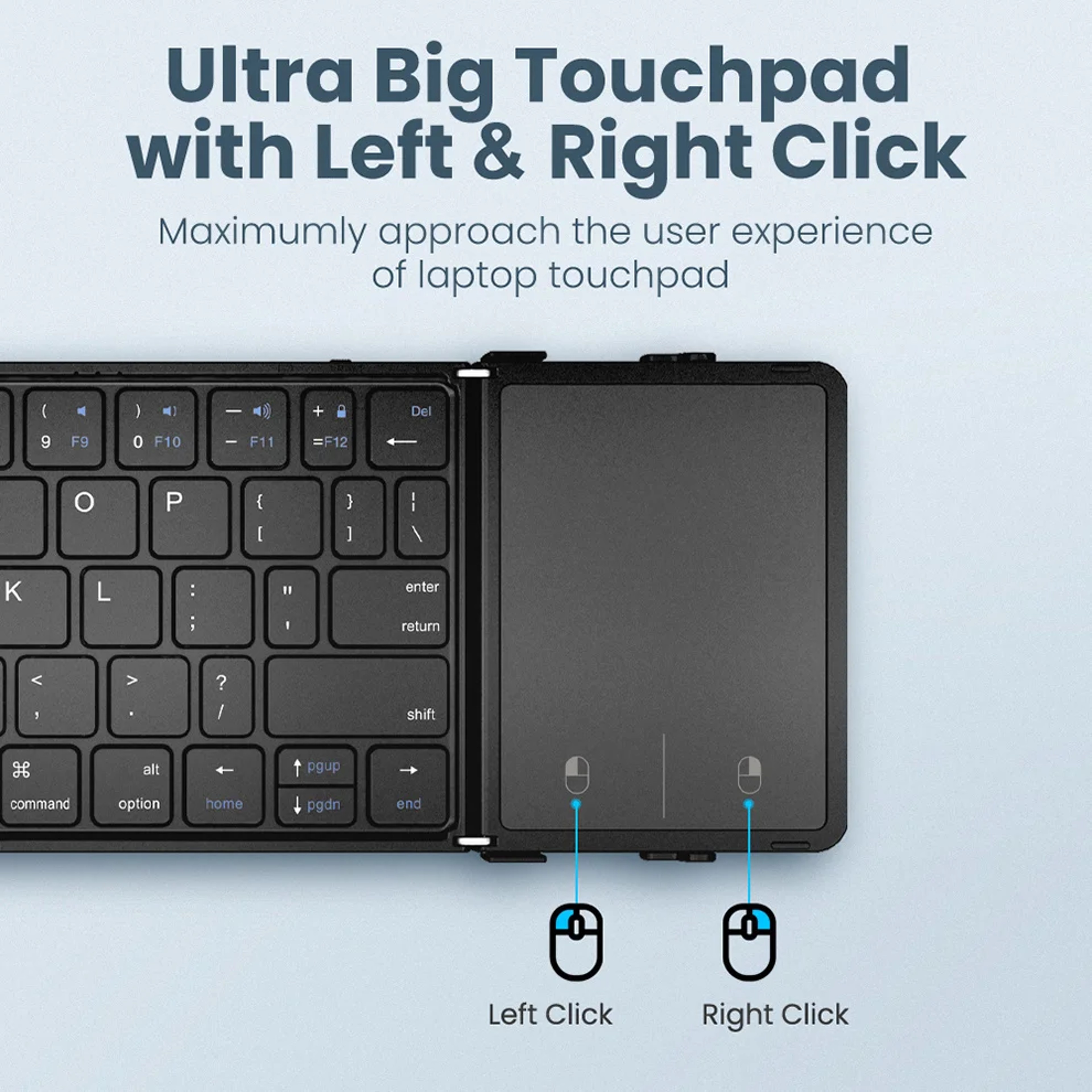 Rechargeable Foldable Wireless Bluetooth Keyboard for PC, Mac, Android, iOS, Portable Folding Keyboard for Travel – view 2
