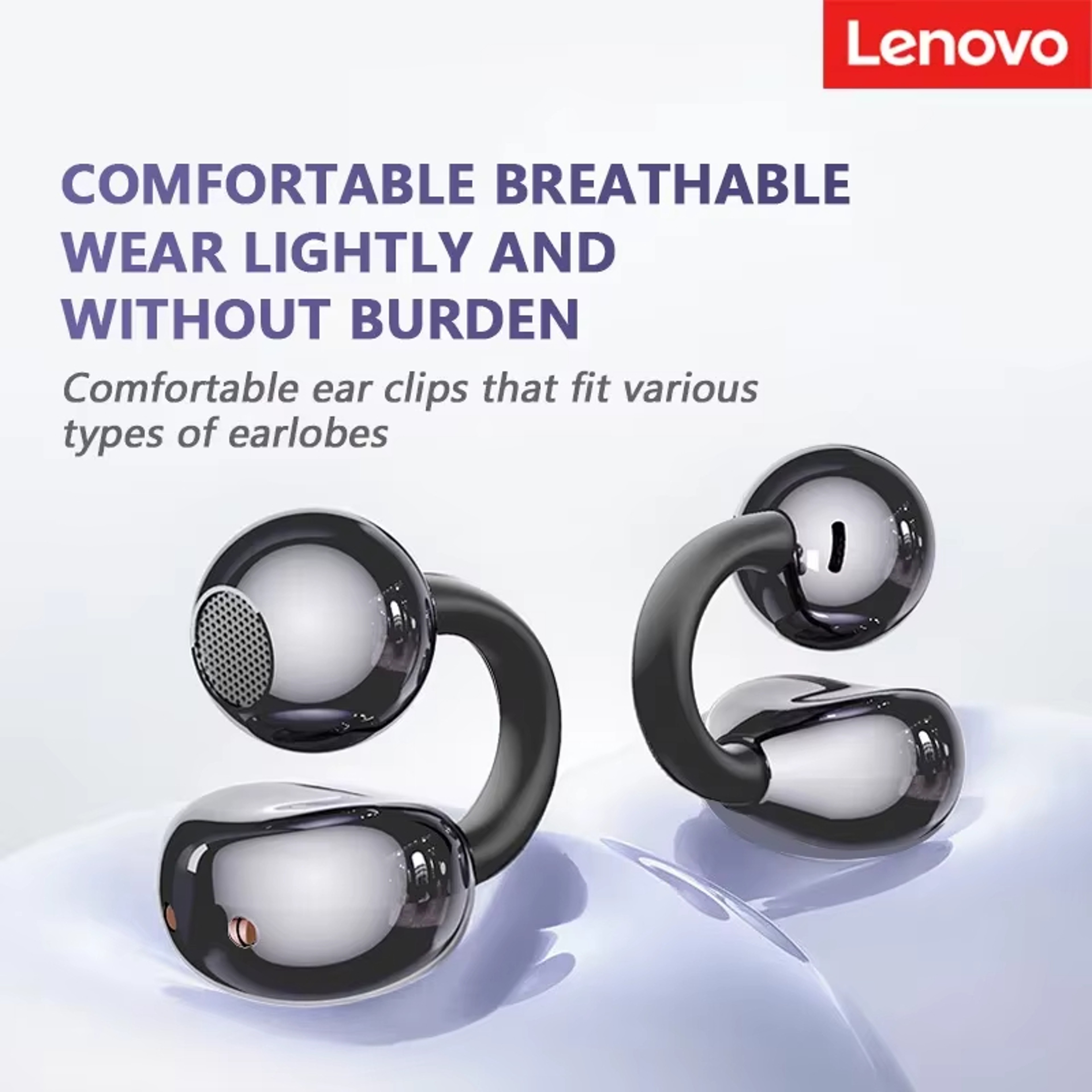 Lenovo Bluetooth Wireless Ear Clip Earbuds, Bone Conduction Headphones, TWS Panoramic Sound with Mic – view 4