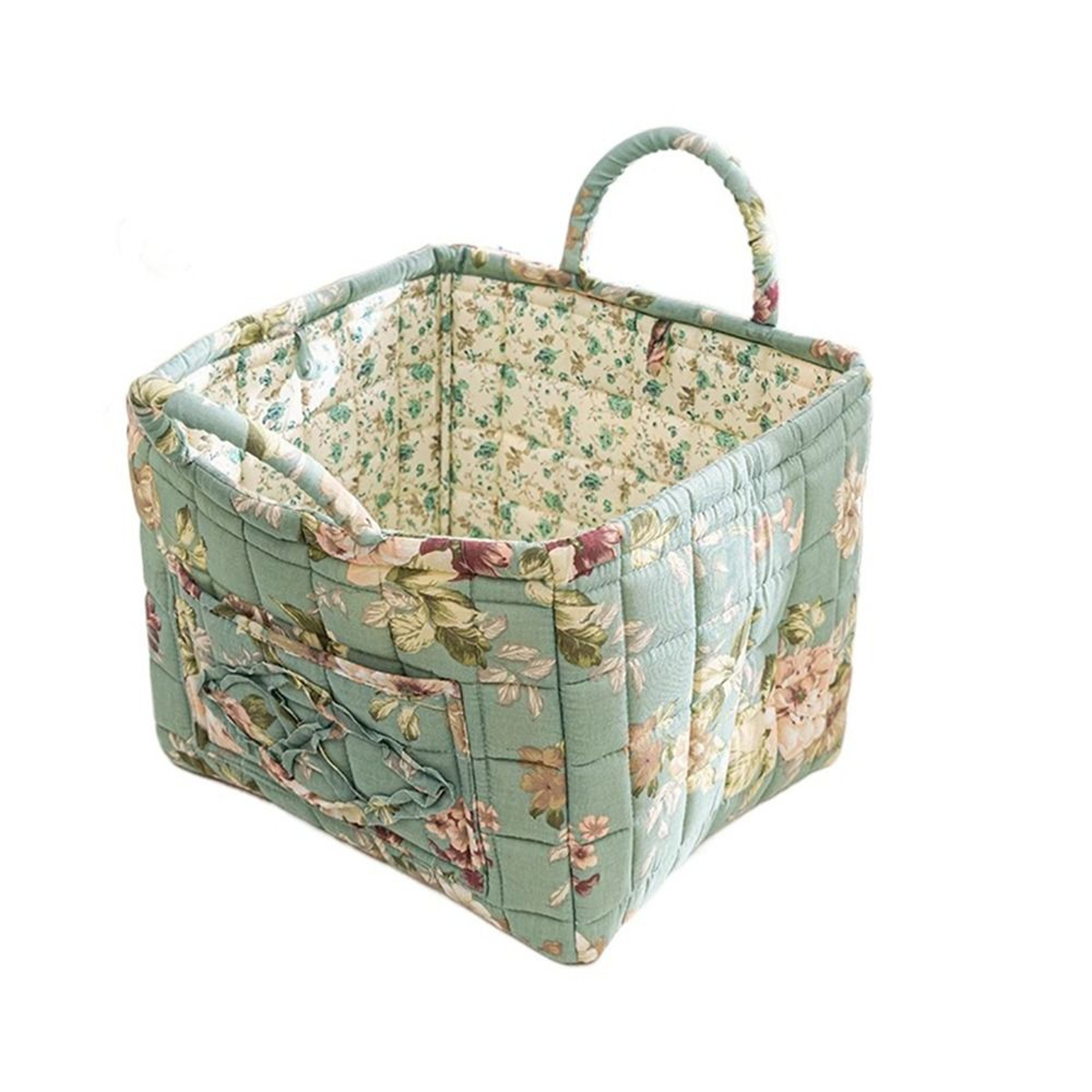 Elegant Pastoral Style Fabric Storage Basket, Washable, Foldable Sundries Organizer for Clothes, Stackable Picnic Basket – view 11