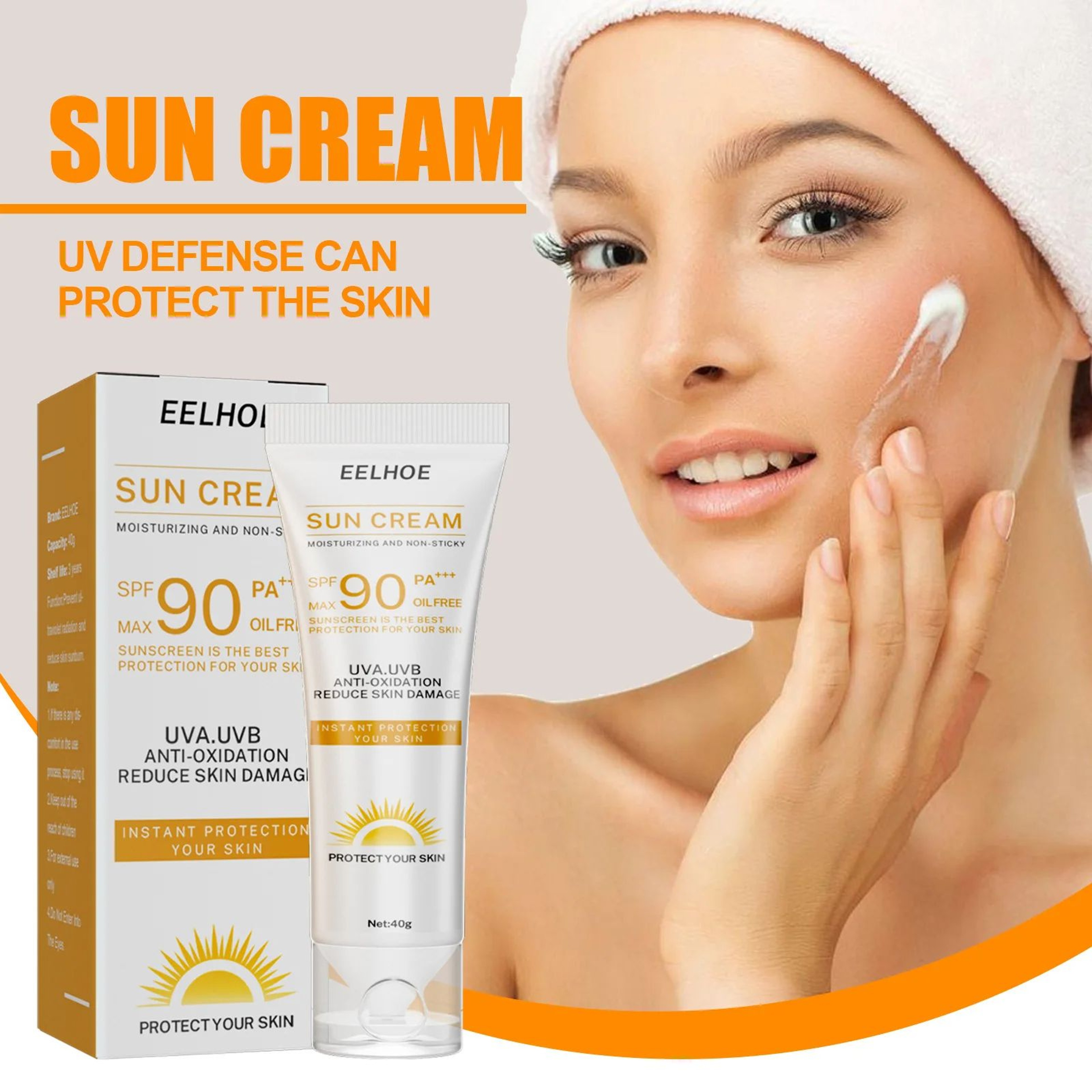 Whitening Sunscreen SPF 90 OilFree Sunblock For Face  Body Skin Brightening UV Protection AntiSpot  0