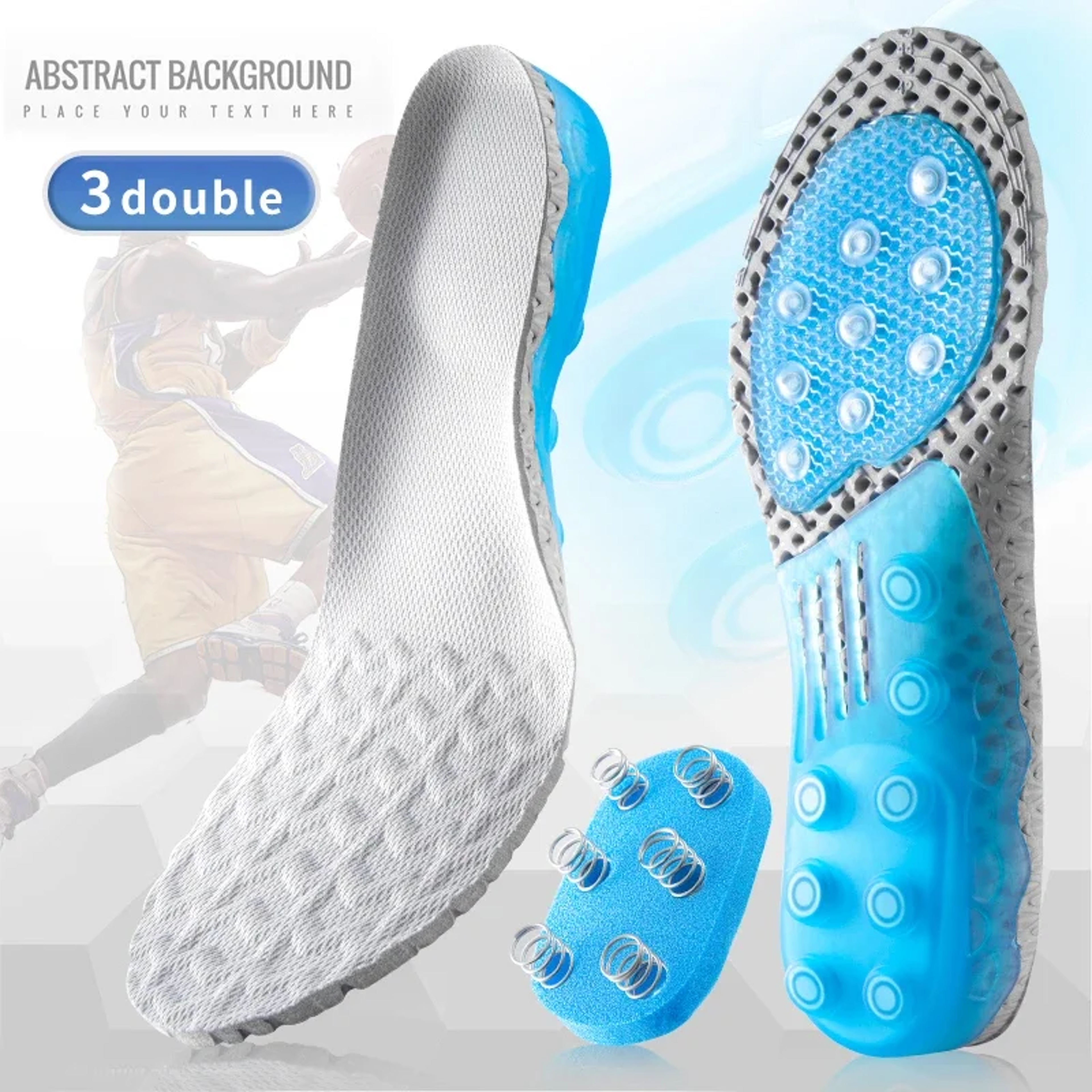 EVA Spring Orthotic Insoles, Silicone Orthopedic Shoe Sole Inserts, Flat Feet Arch Support, Plantar Fasciitis Foot Care – view 5