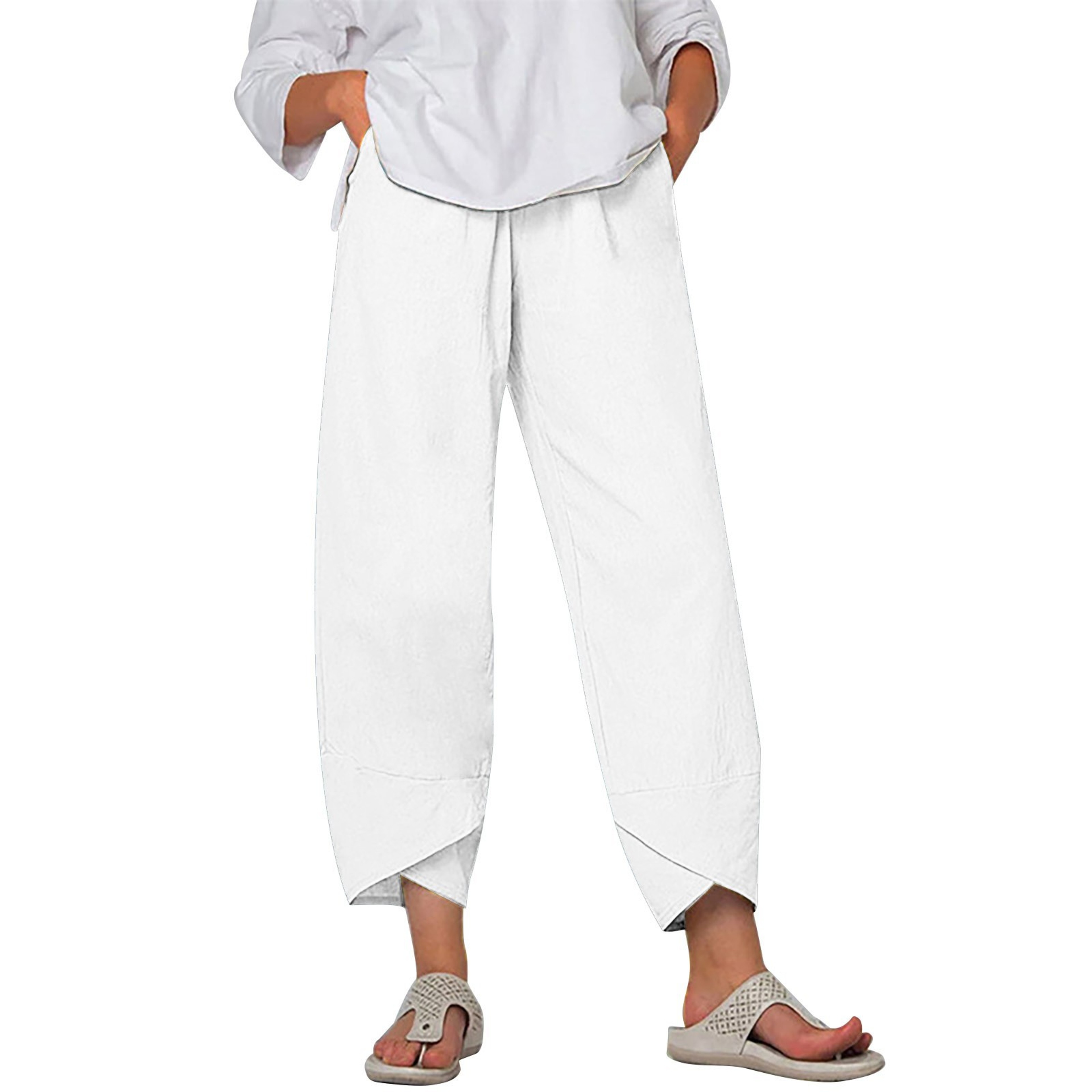 Elegant Autumn Joggers, Street Wear Women Clothes, Cotton Linen Sweatpants, Casual Women Pants – view 11