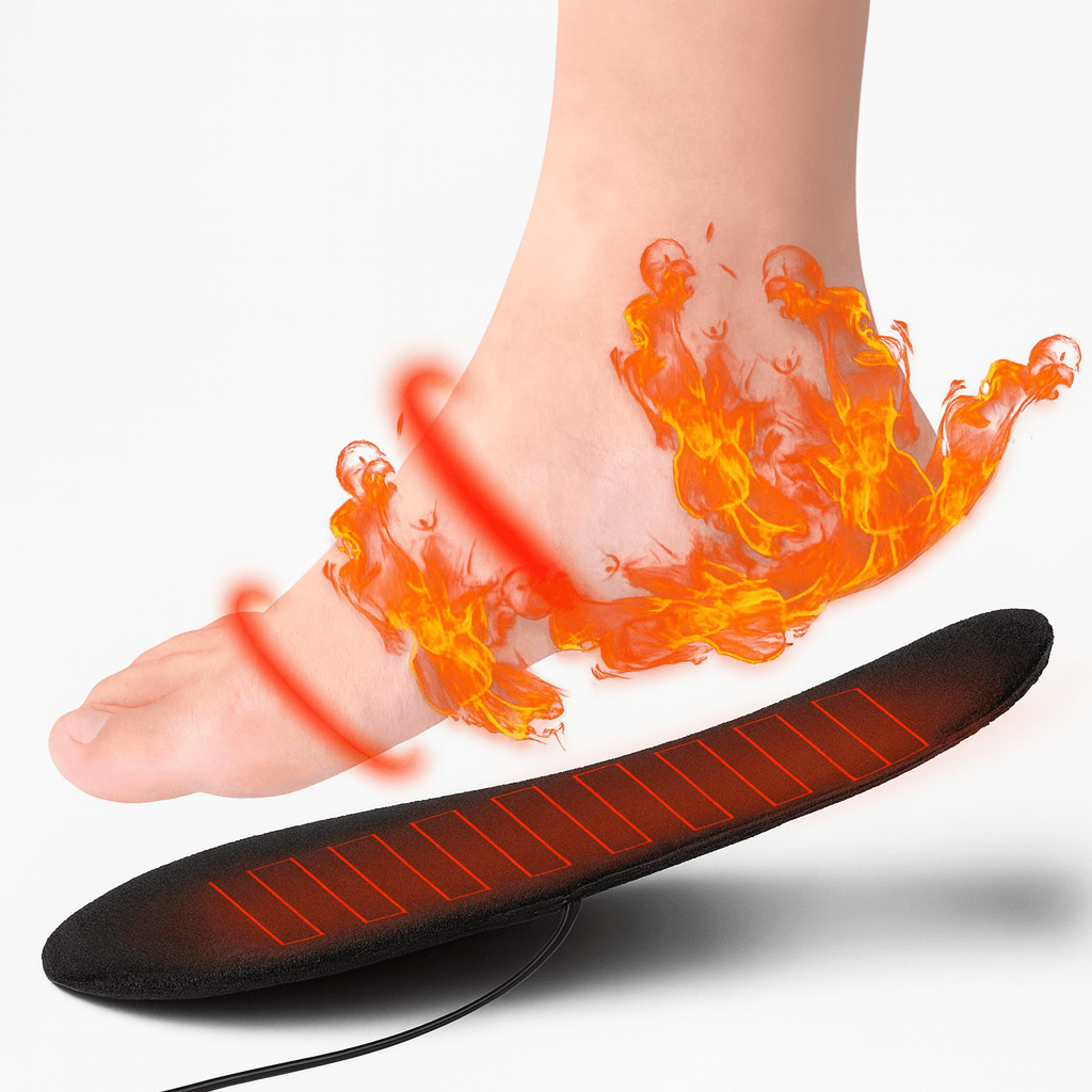 USB Rechargeable Heated Insoles Customizable Electric Heated Shoe Pads For Winter Skiing Hiking Out
