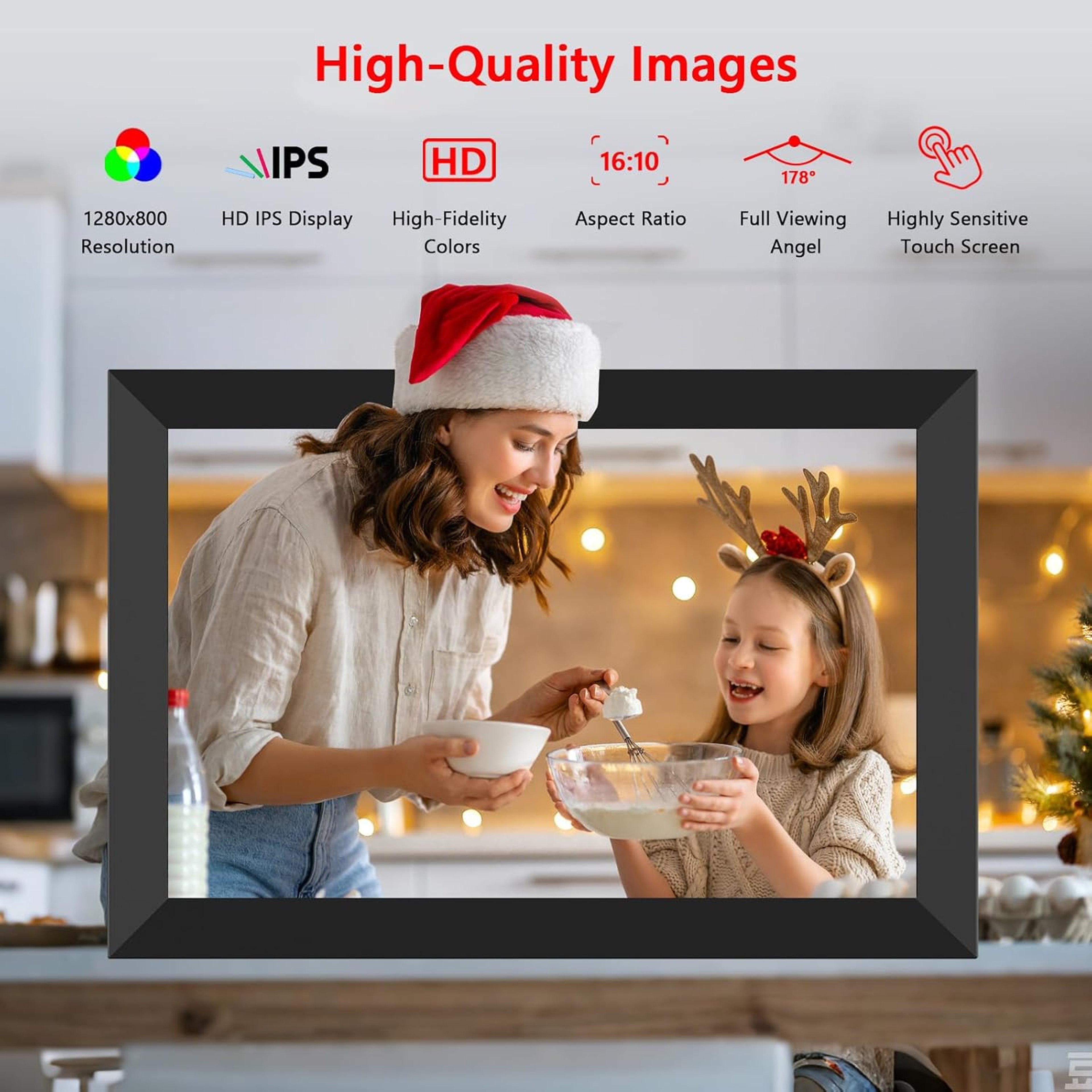 Smart Electronic Image Album for Gift, Digital Photo Frame WIFI Frameo, HD Touch Screen Digital Picture Frame – view 17