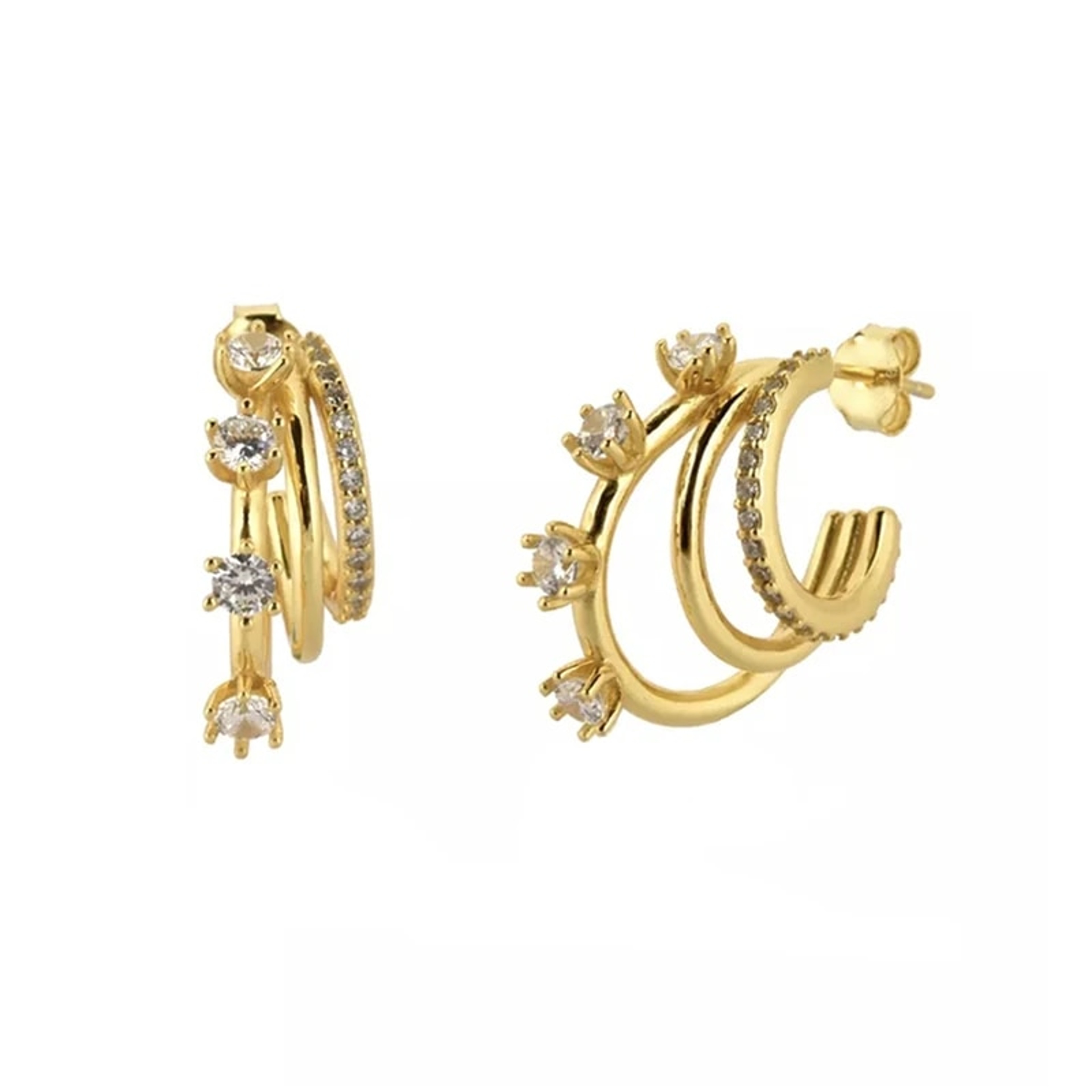 MO8eKEYOUNUOGoldFilledStudEarringsSetForWomenEarCuffsColorfulZirconDangleHoopEarrings