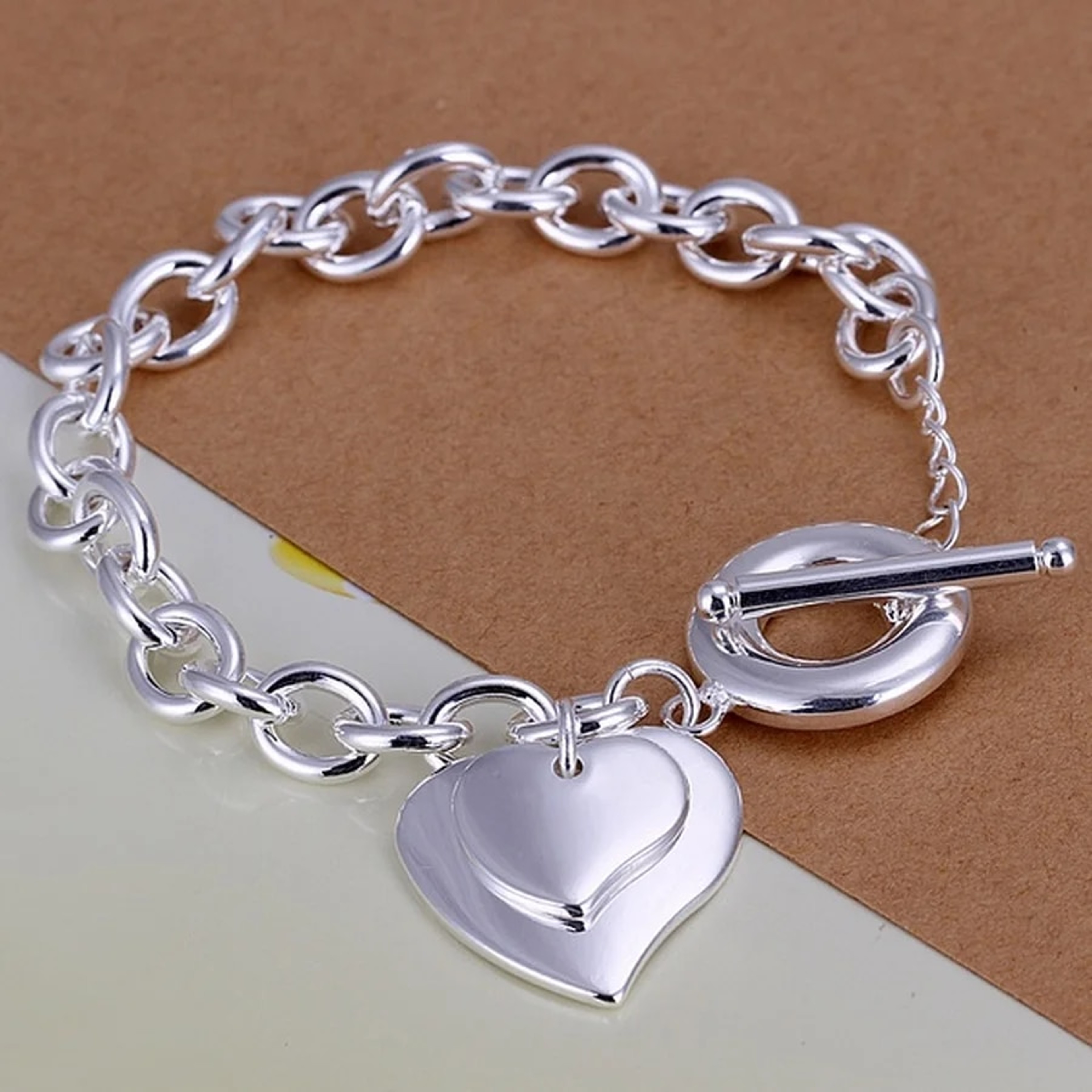 dHfNFine925SterlingSilverNobleNiceChainSolidBraceletforWomenMenCharmsPartyGiftWedding