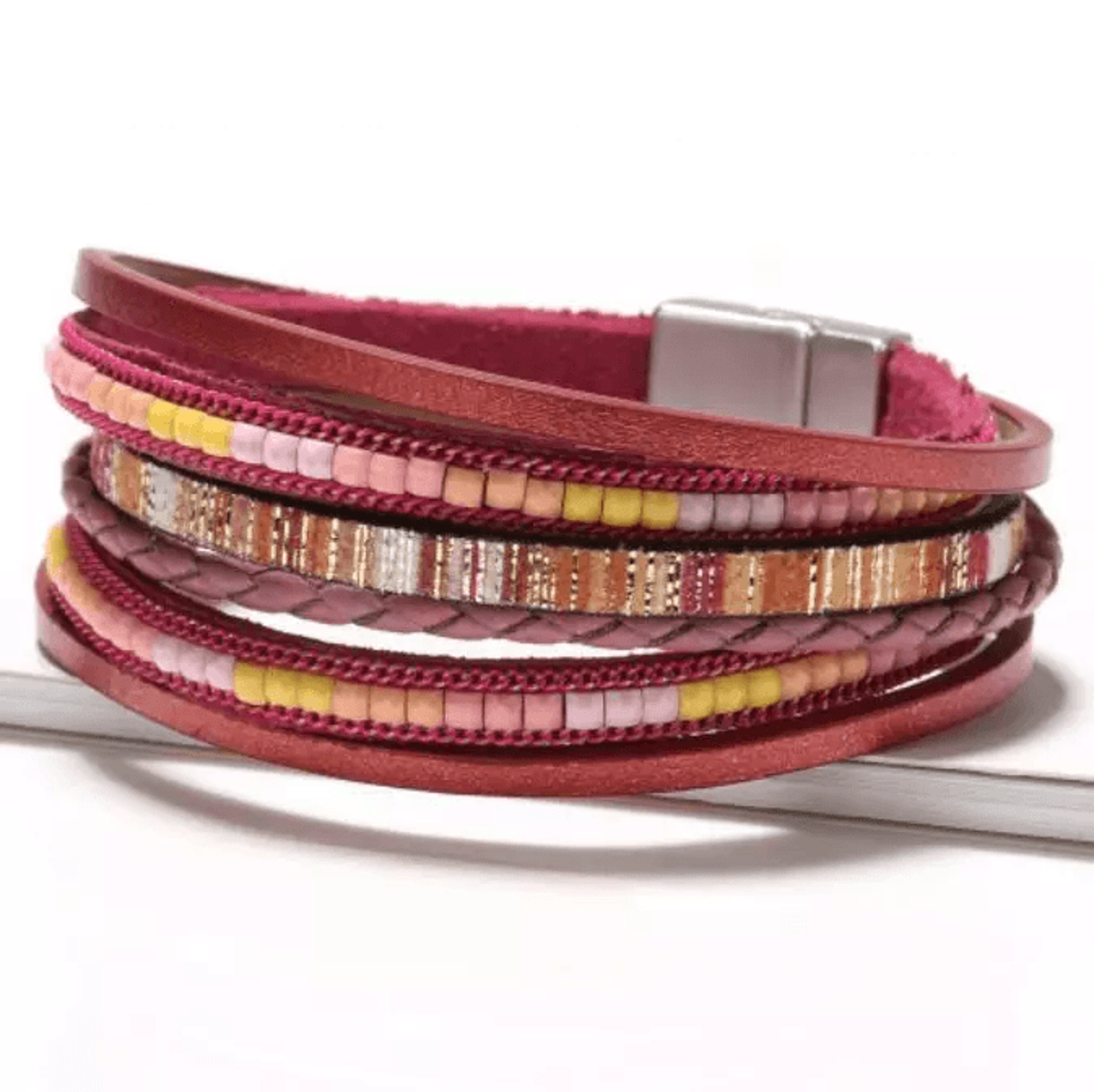 Boho Multilayer Leather Bracelet Set For Men And Women Adjustable Wristband Bangle Jewelry Gift 4