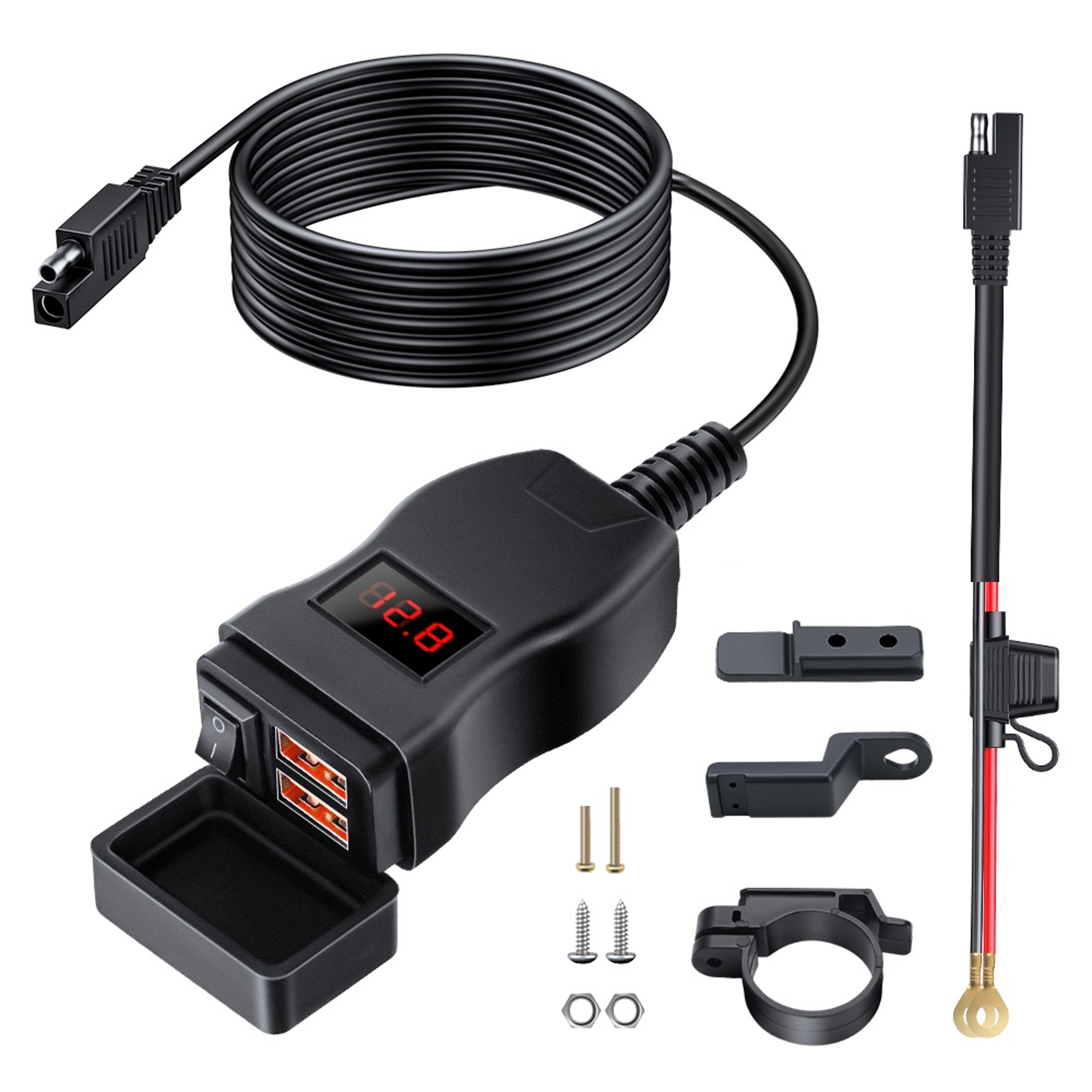 Waterproof Motorcycle USB Charger Anchtek 12V Quick Charge 30  PD Ports VehicleMounted Adapter 9