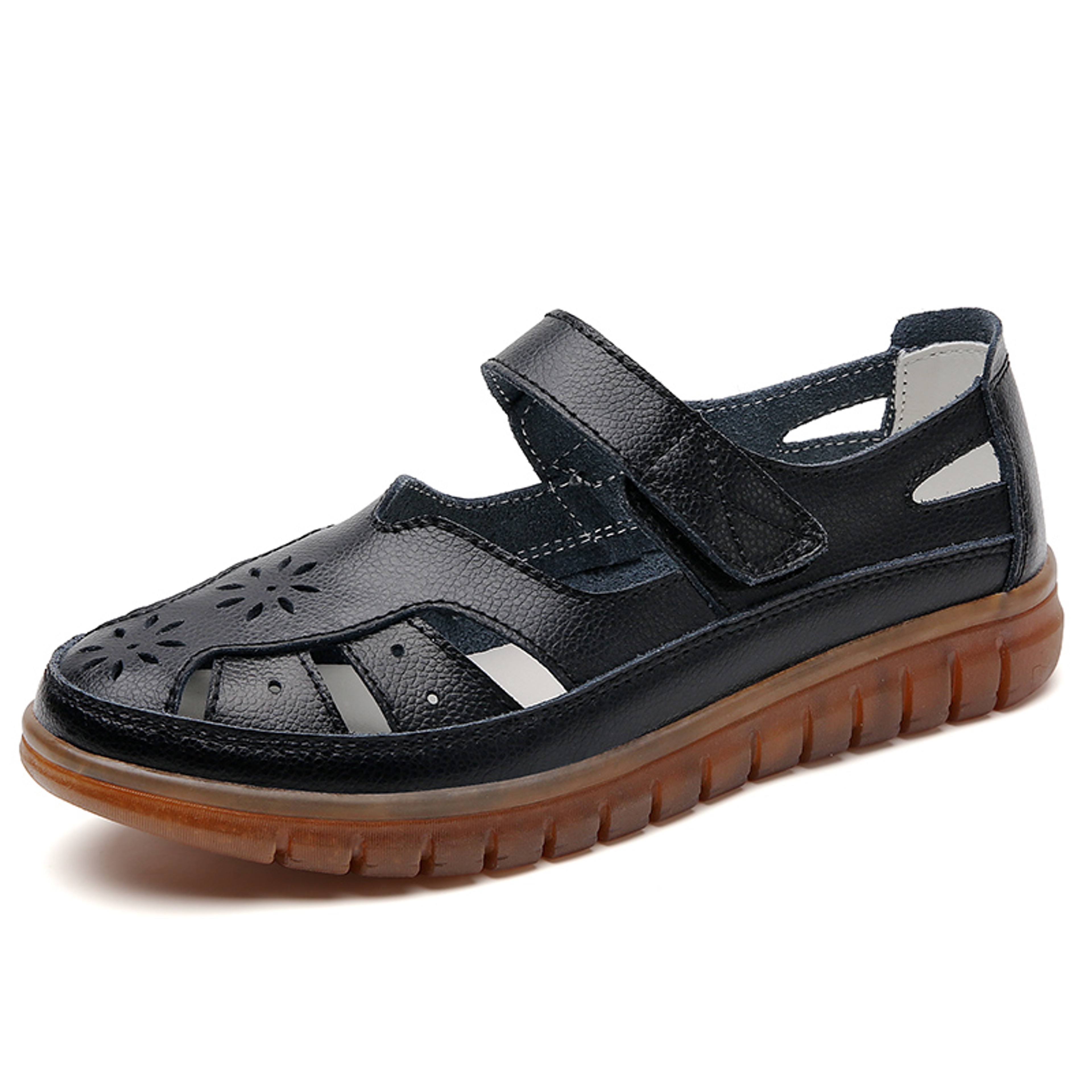 Womens Summer Sandals Breathable Leather Slippers  Fashion NonSlip Casual Roman Shoes  Ladies Sanda 6