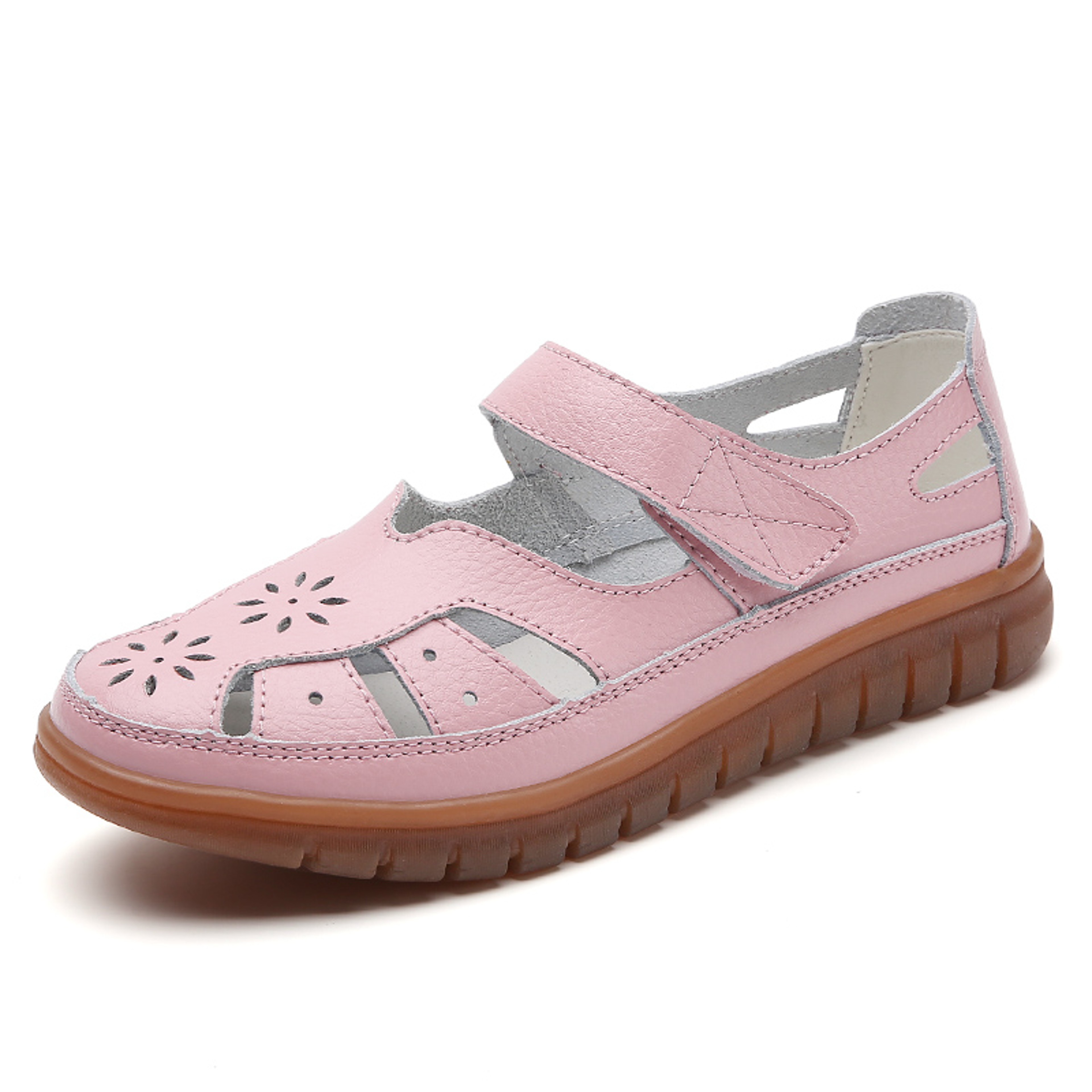 Womens Summer Sandals Breathable Leather Slippers  Fashion NonSlip Casual Roman Shoes  Ladies Sanda 11