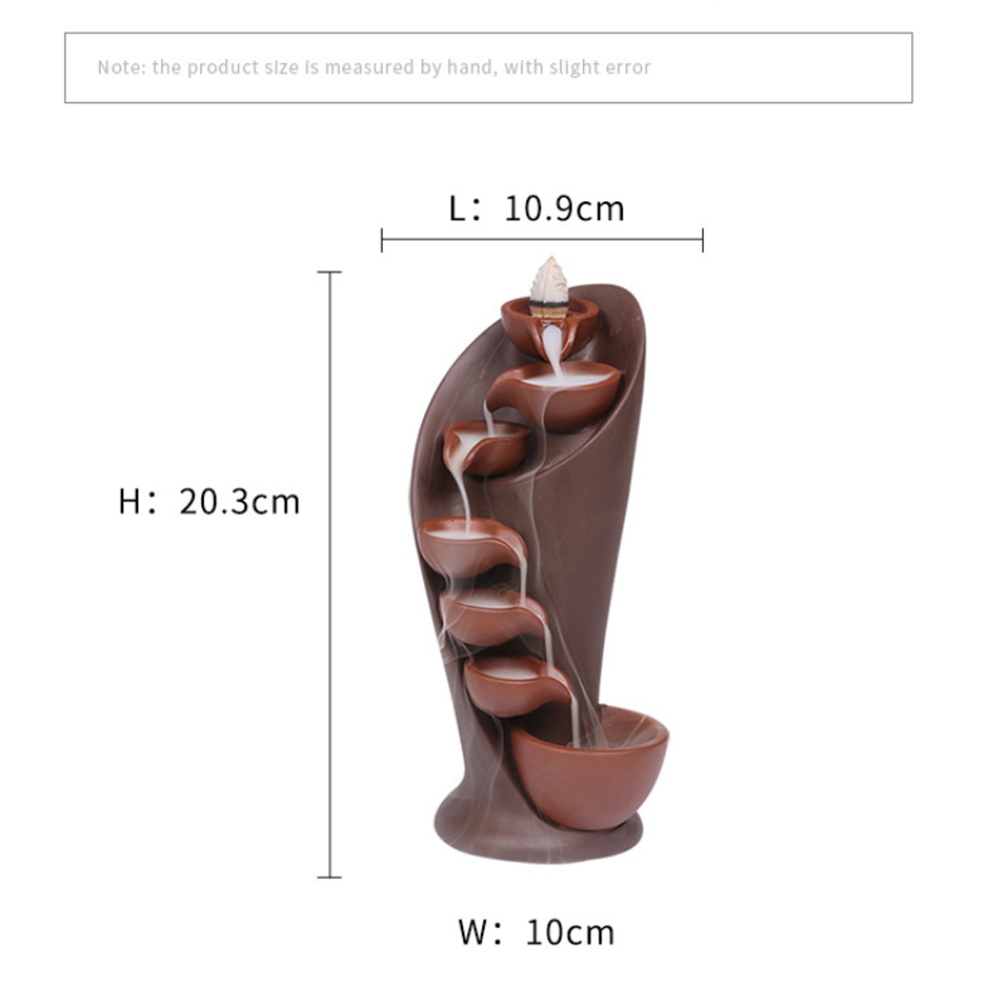Handmade Torch Design Waterfall Incense Burner, Creative Ceramic Incense Holder, Portable Censer for Aromatherapy – view 6