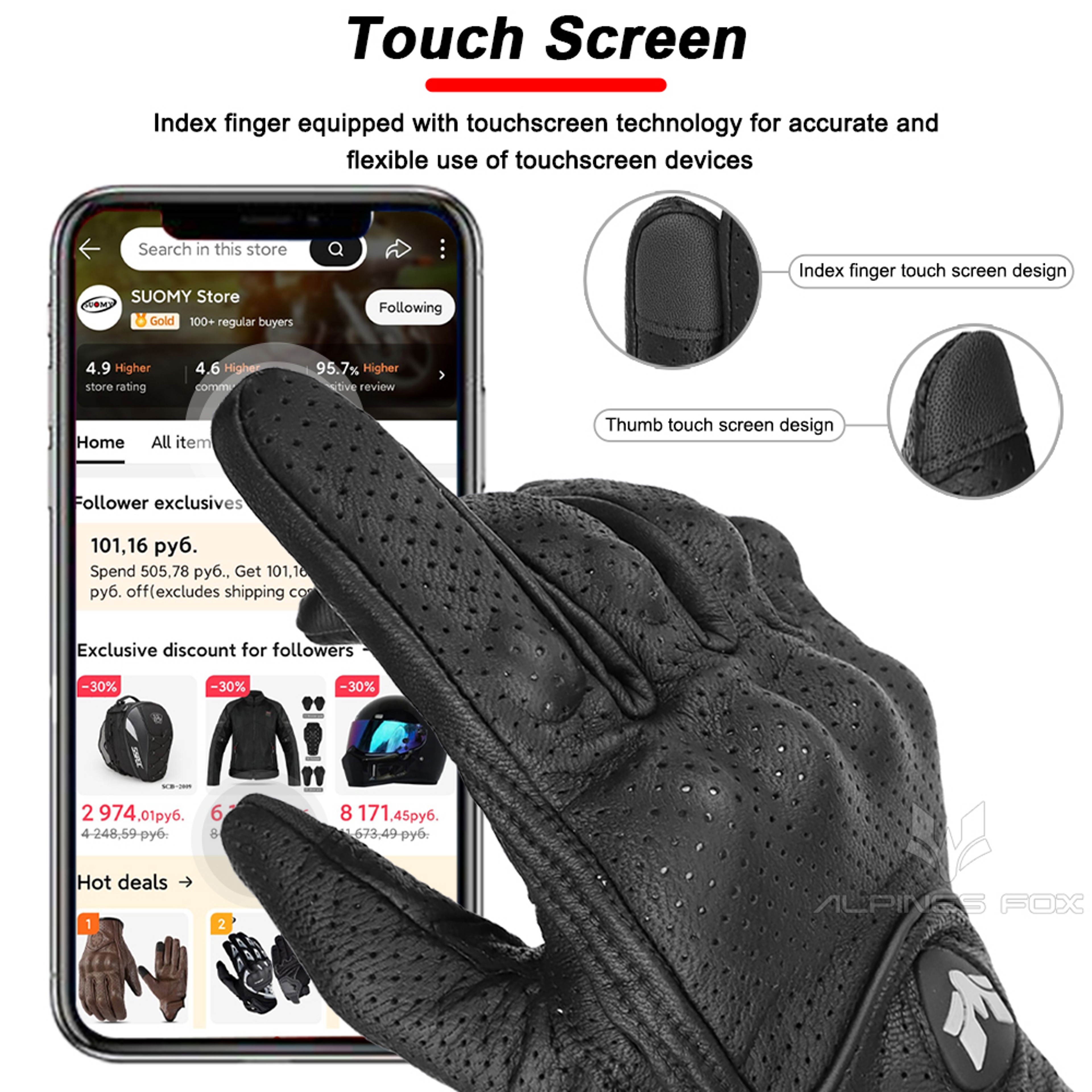 Summer New Vintage Leather Motorcycle Gloves For Men Black WearResistant Touchscreen AntiSlip Retro 3
