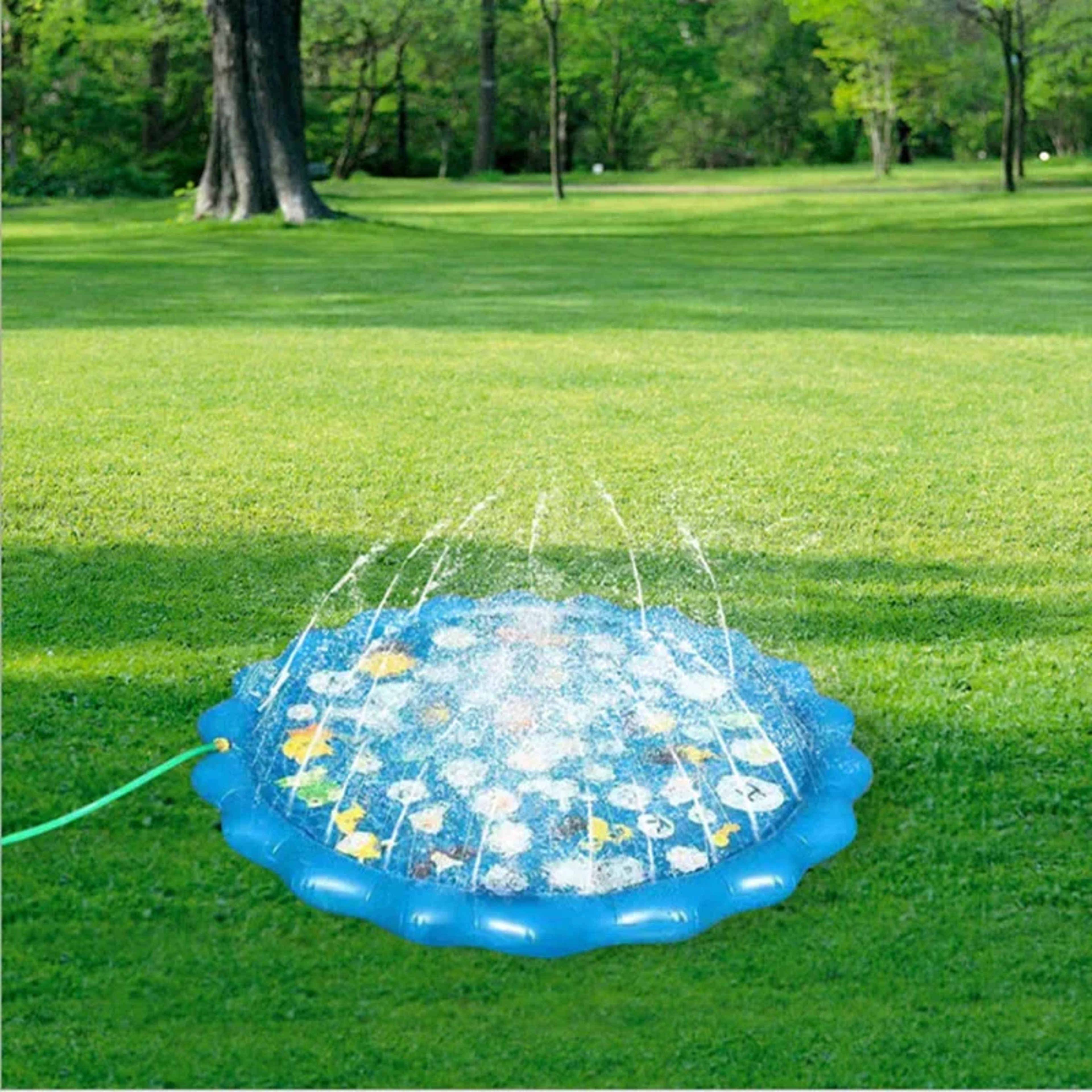 Kids Sprinkler Play Pad Mat Outdoor Lawn Beach, Inflatable Water Spray Splash Cushion for Childrens Summer Water Game – view 2