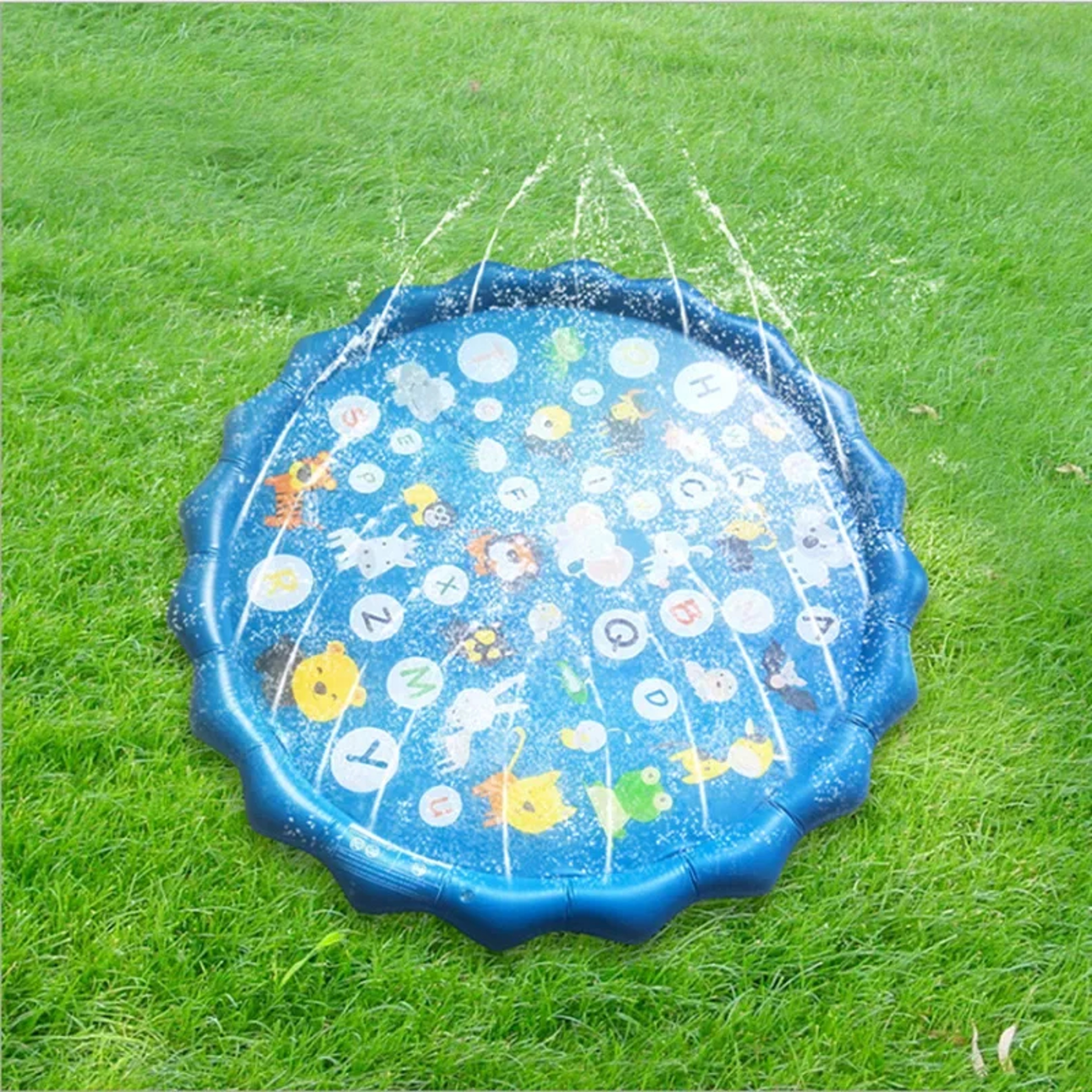 Kids Sprinkler Play Pad Mat Outdoor Lawn Beach, Inflatable Water Spray Splash Cushion for Childrens Summer Water Game – view 4