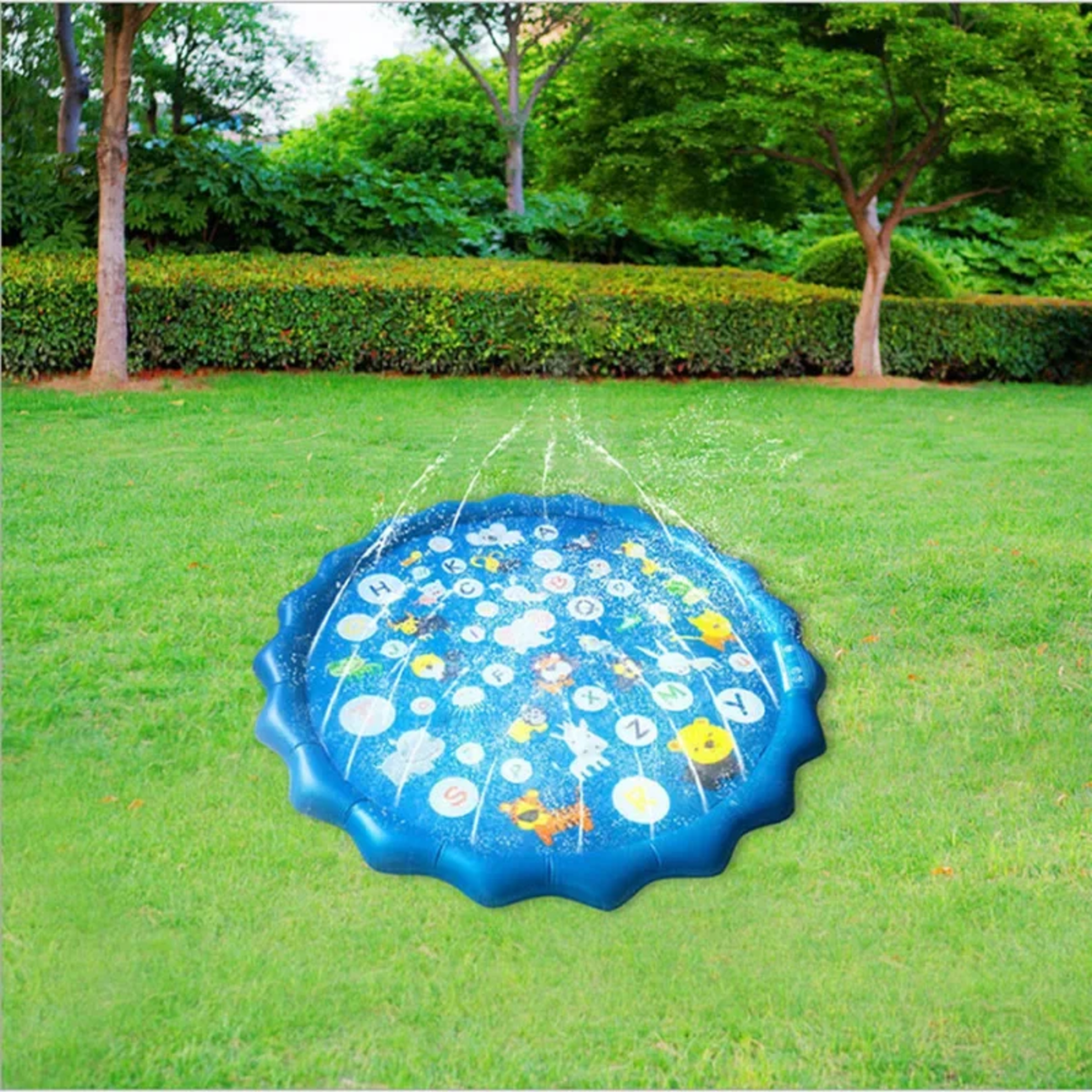 Kids Sprinkler Play Pad Mat Outdoor Lawn Beach, Inflatable Water Spray Splash Cushion for Childrens Summer Water Game – view 5