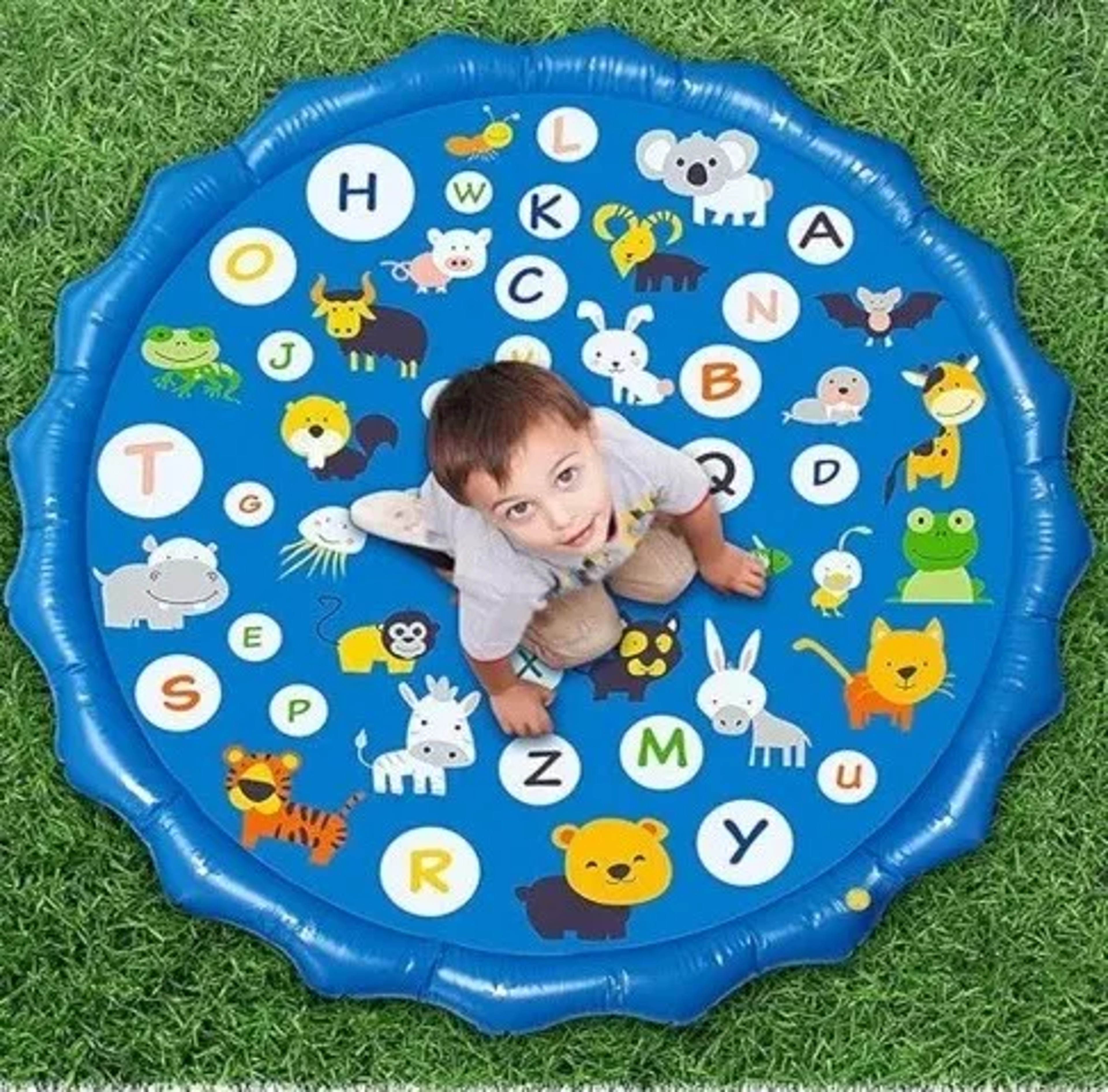 Kids Sprinkler Play Pad Mat Outdoor Lawn Beach, Inflatable Water Spray Splash Cushion for Childrens Summer Water Game – view 6