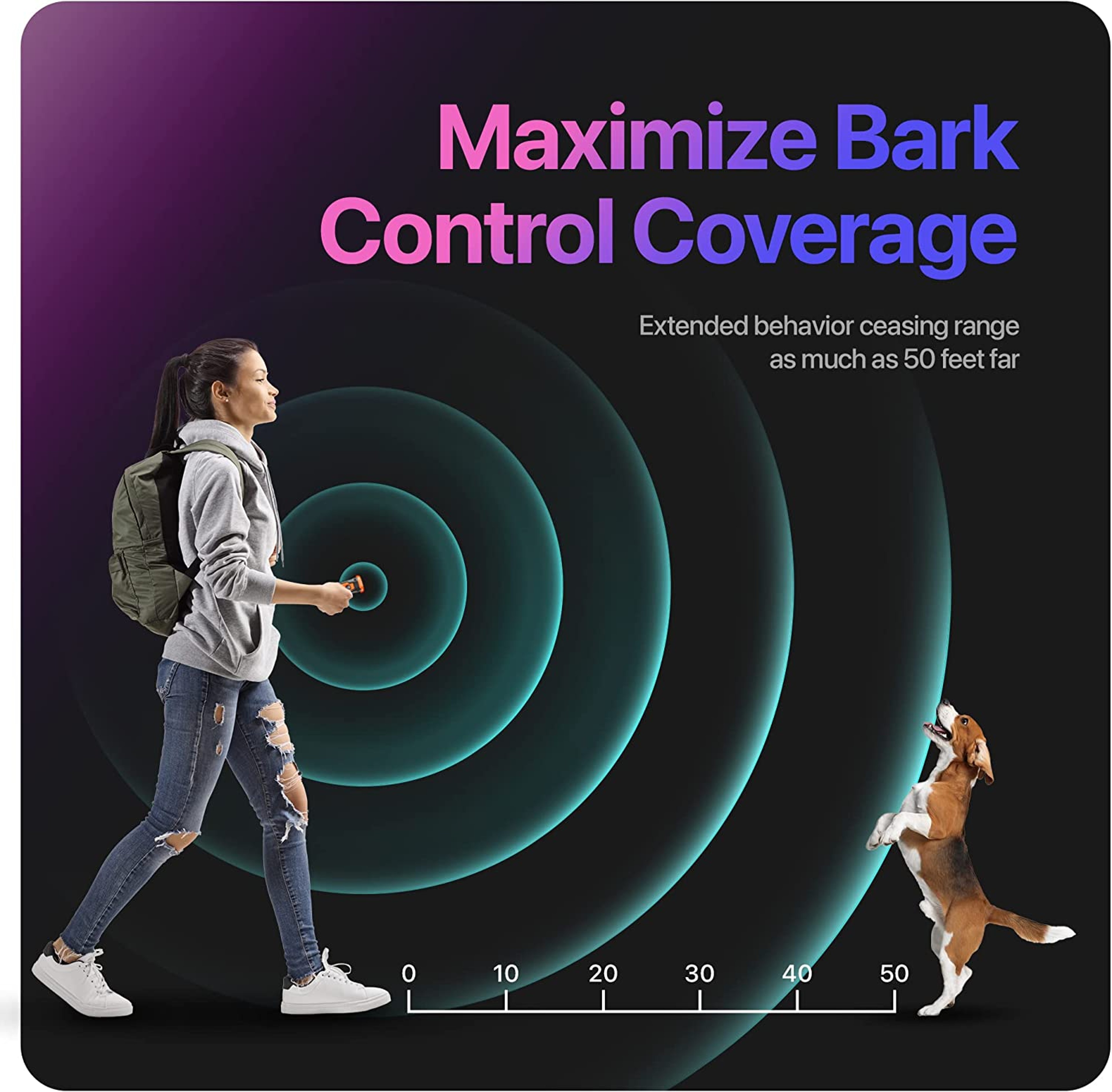 Rechargeable Release Pet Dog Repeller Ultrasonic Dog Training Device, Anti Dog Bark Deterrent Device With LED Flashlight – view 6
