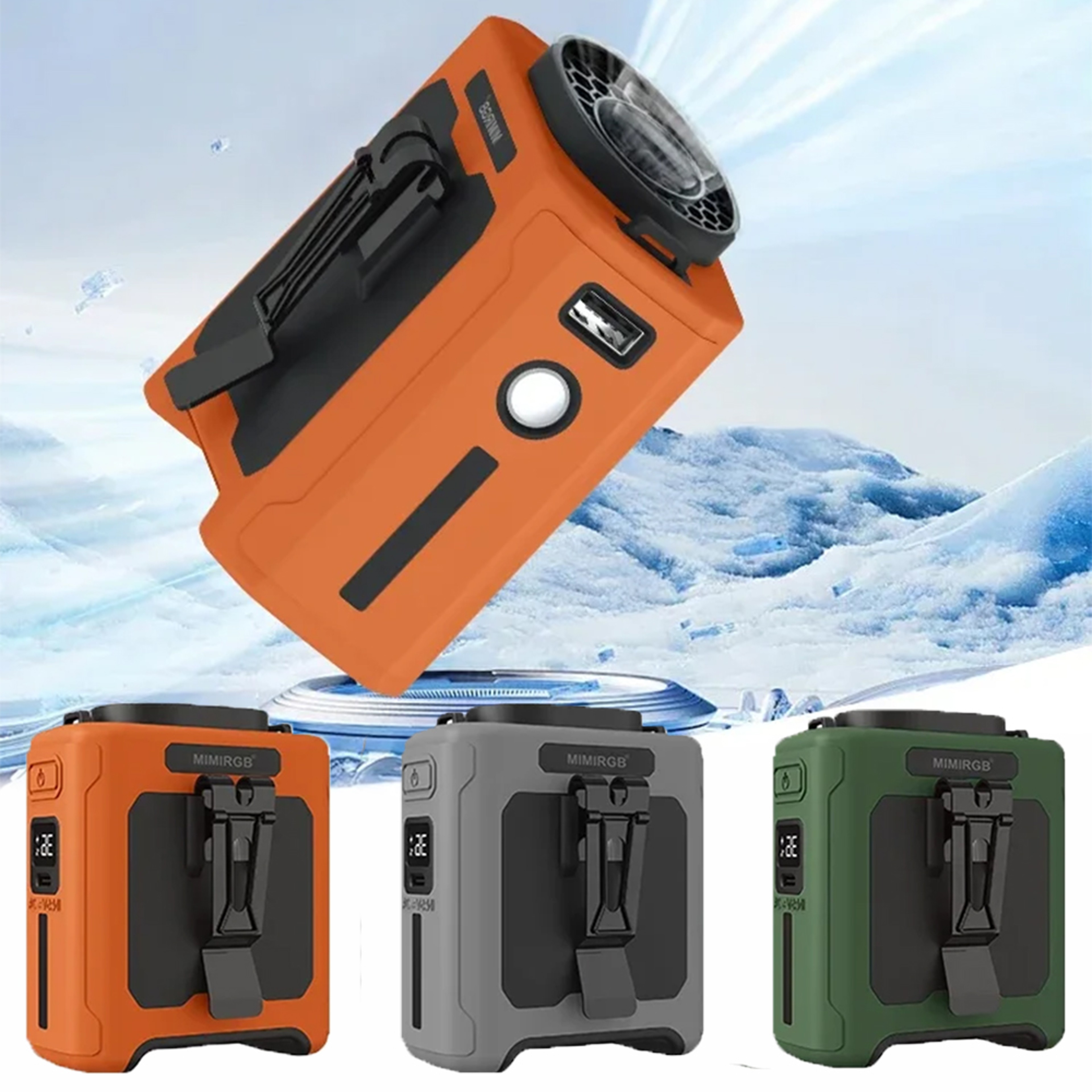 Waist Fan Portable with LED Lighting & Power Bank, Hanging Neck Cooling Fan Speed Strong Airflow for Outdoor Work – view 1