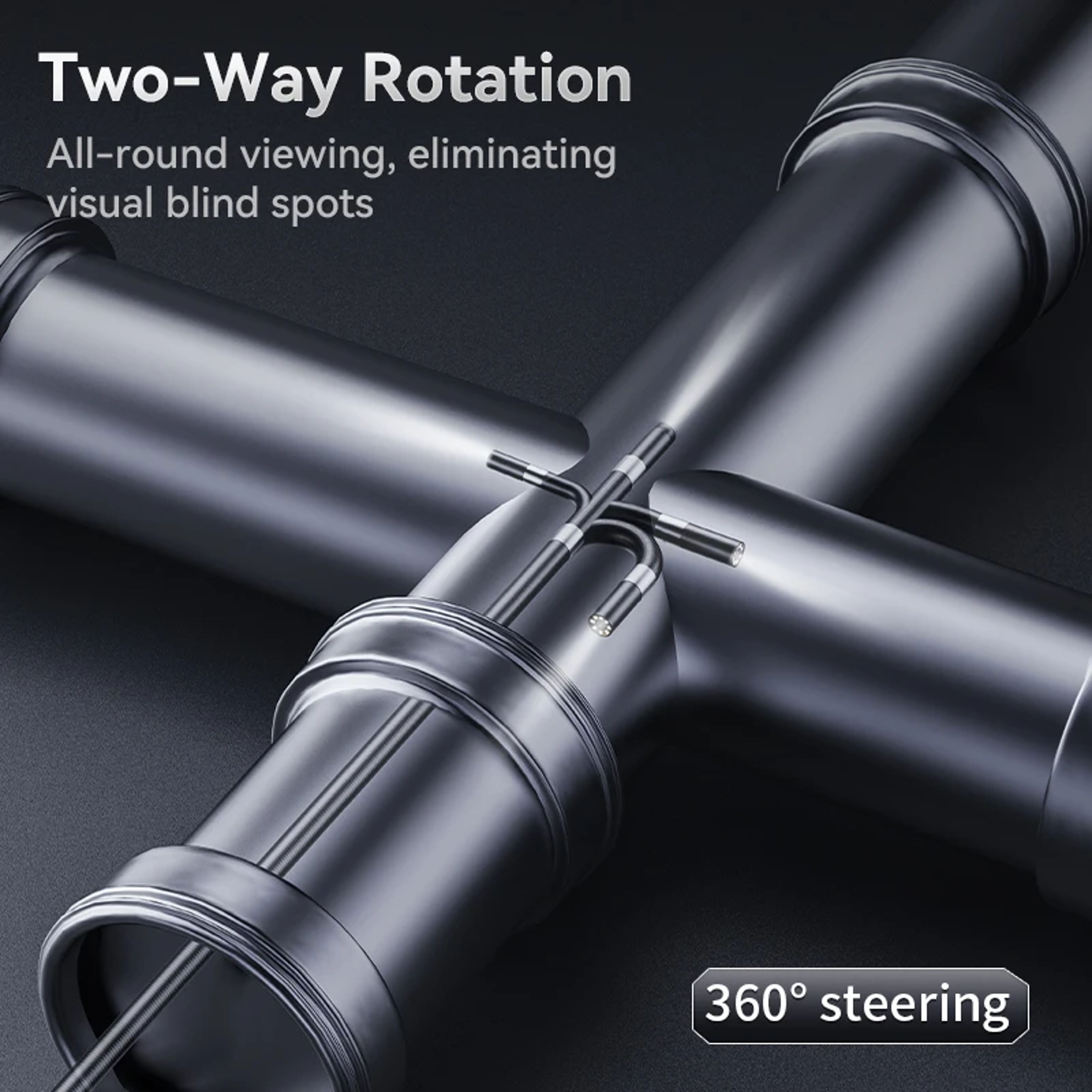 Industrial Rotary Piping Video Endoscope with 360° Articulation Inspection Camera for Car & Smartphone Inspections – view 5