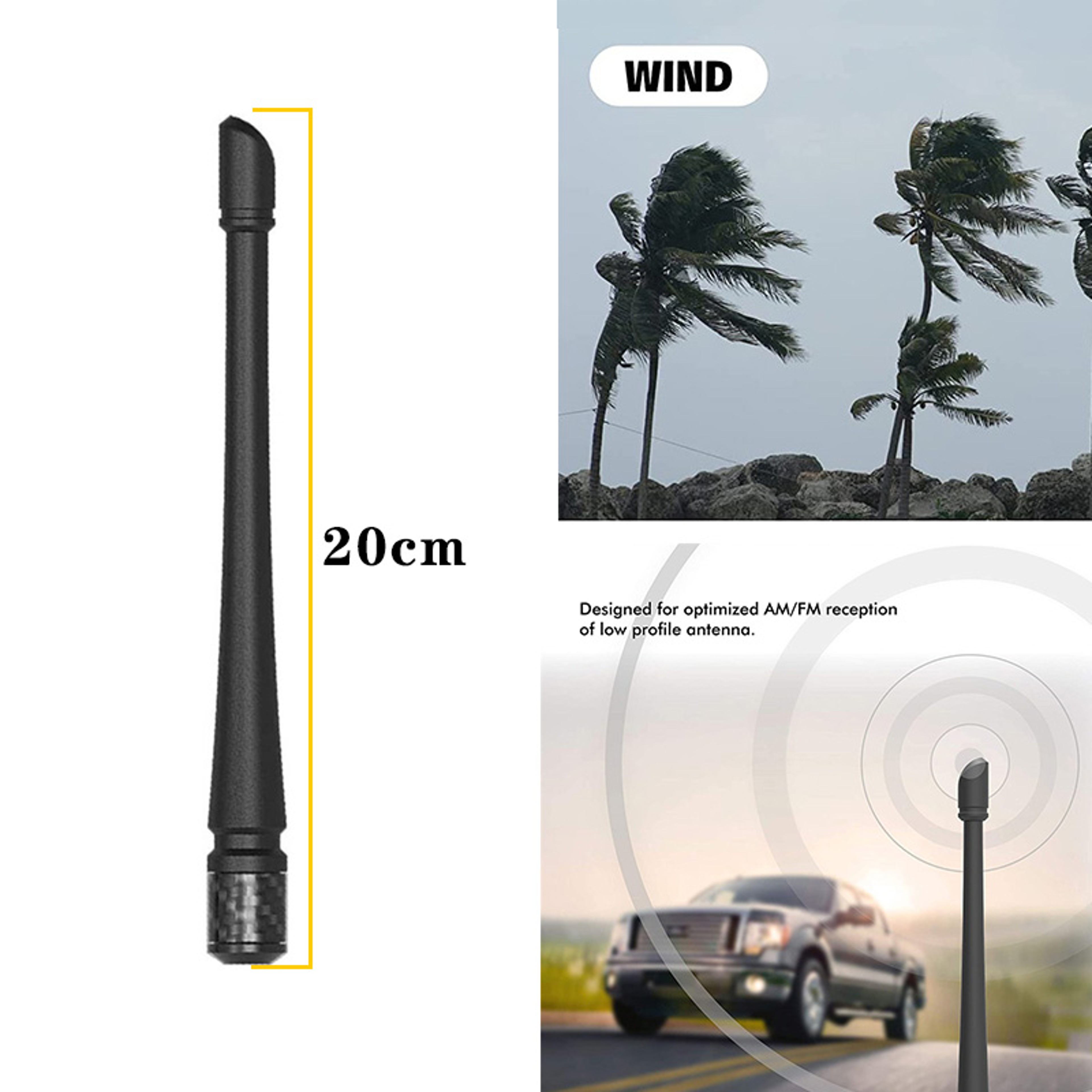 Rubber Antenna Replacement AM FM Radio Signal Aerial For Jeep Dodge Ram Ford Raptor Accessories 0