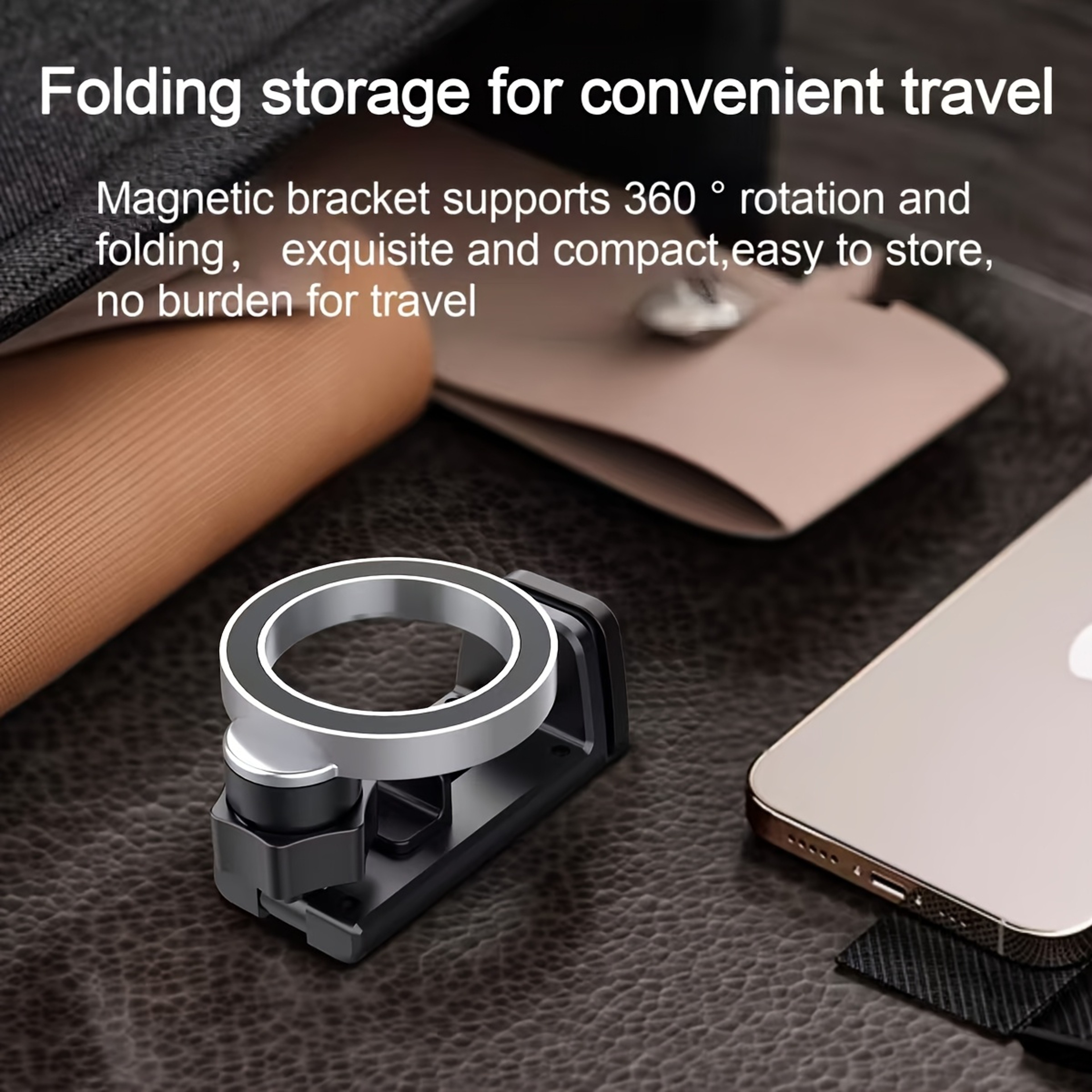 Universal Magnetic Cell Phone Holder, Airplane Travel Essentials Tray Table Phone Mount & Adjustable Desktop Holder – view 3
