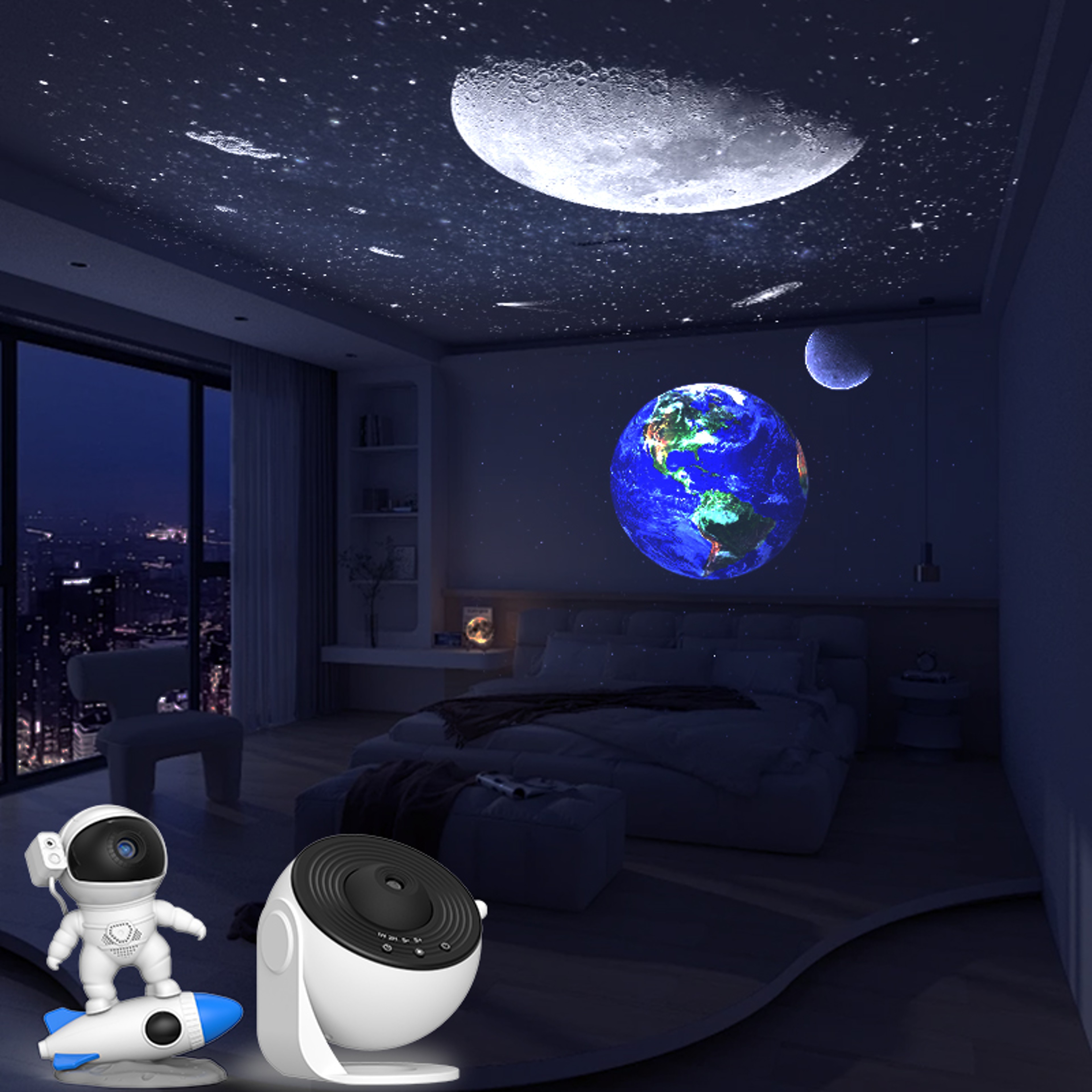 Starry Sky Projector Night Light Galaxy Projector Planetarium Lamp, Relaxing Ambient Lamp for Bedroom, Living Room – view 1