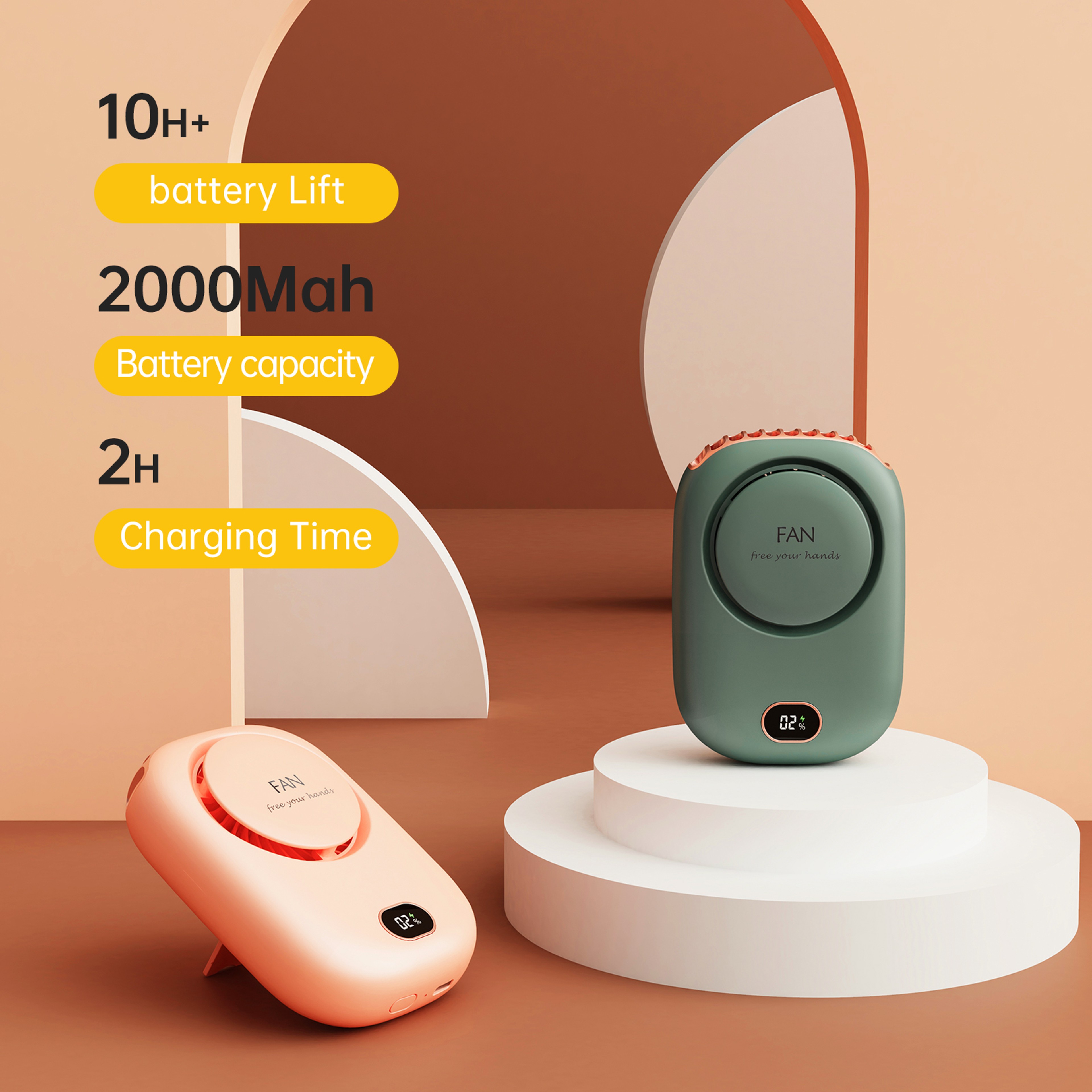 Vissko Portable Hanging Neck Fan Bladeless USB Rechargeable Mini Fan With Adjustable Lanyard For Sp 1