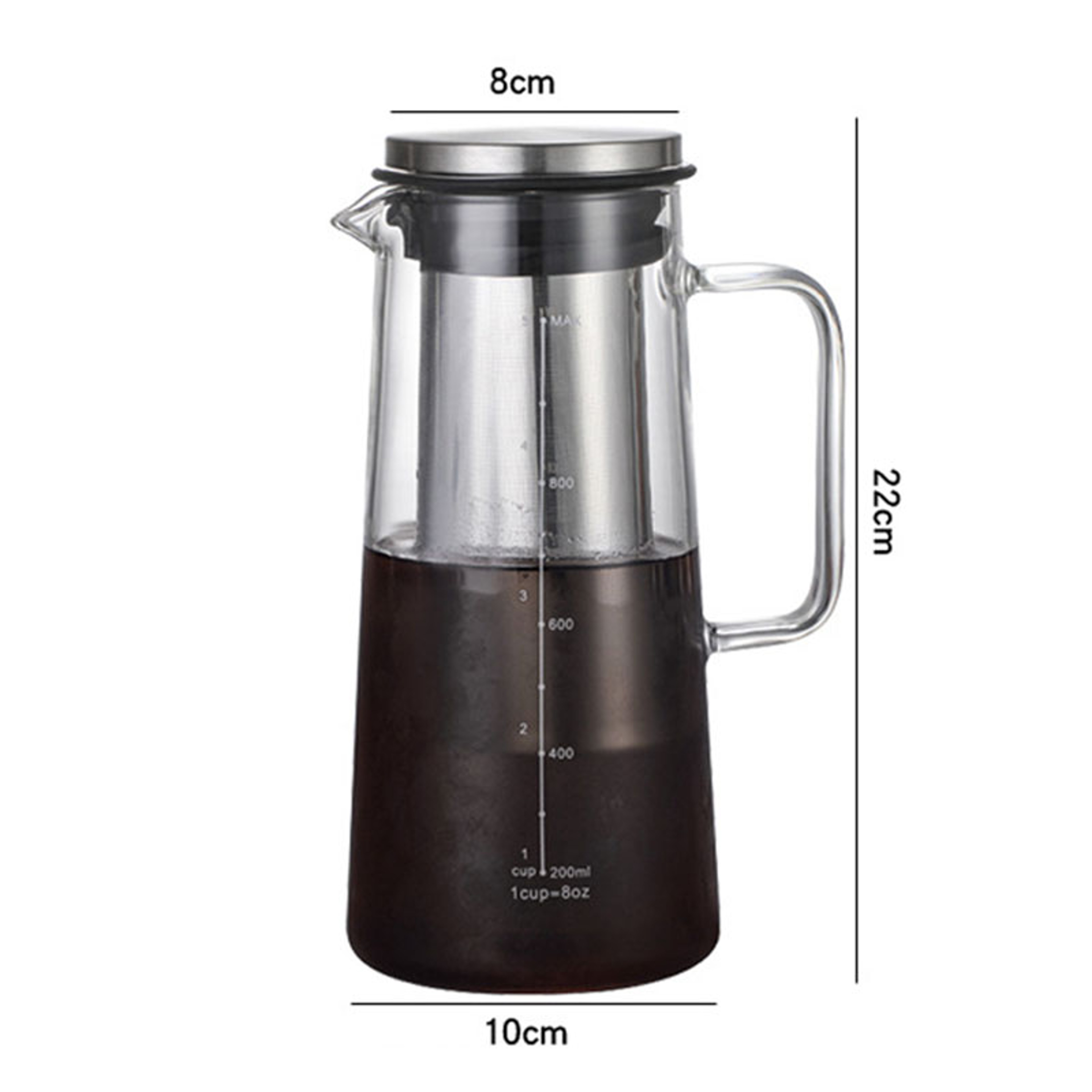 Leeseph Airtight Cold Brew Iced Coffee Maker and Tea Infuser, Glass Carafe with Stainless Steel Filter – view 6