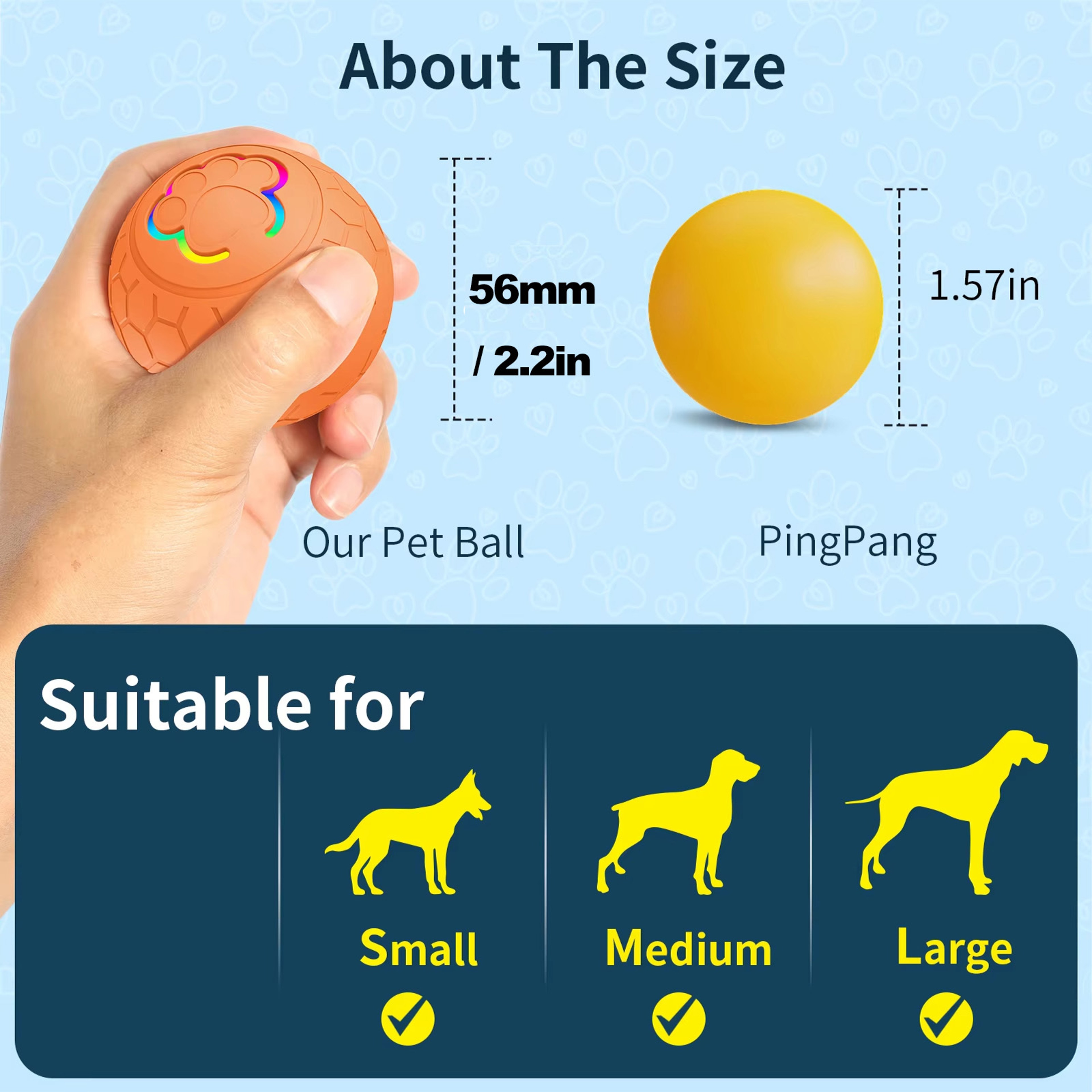 USB Automatic Bouncing Smart Dog Toy Ball Electronic Interactive Pet Toy Ball With Rolling Motion   5