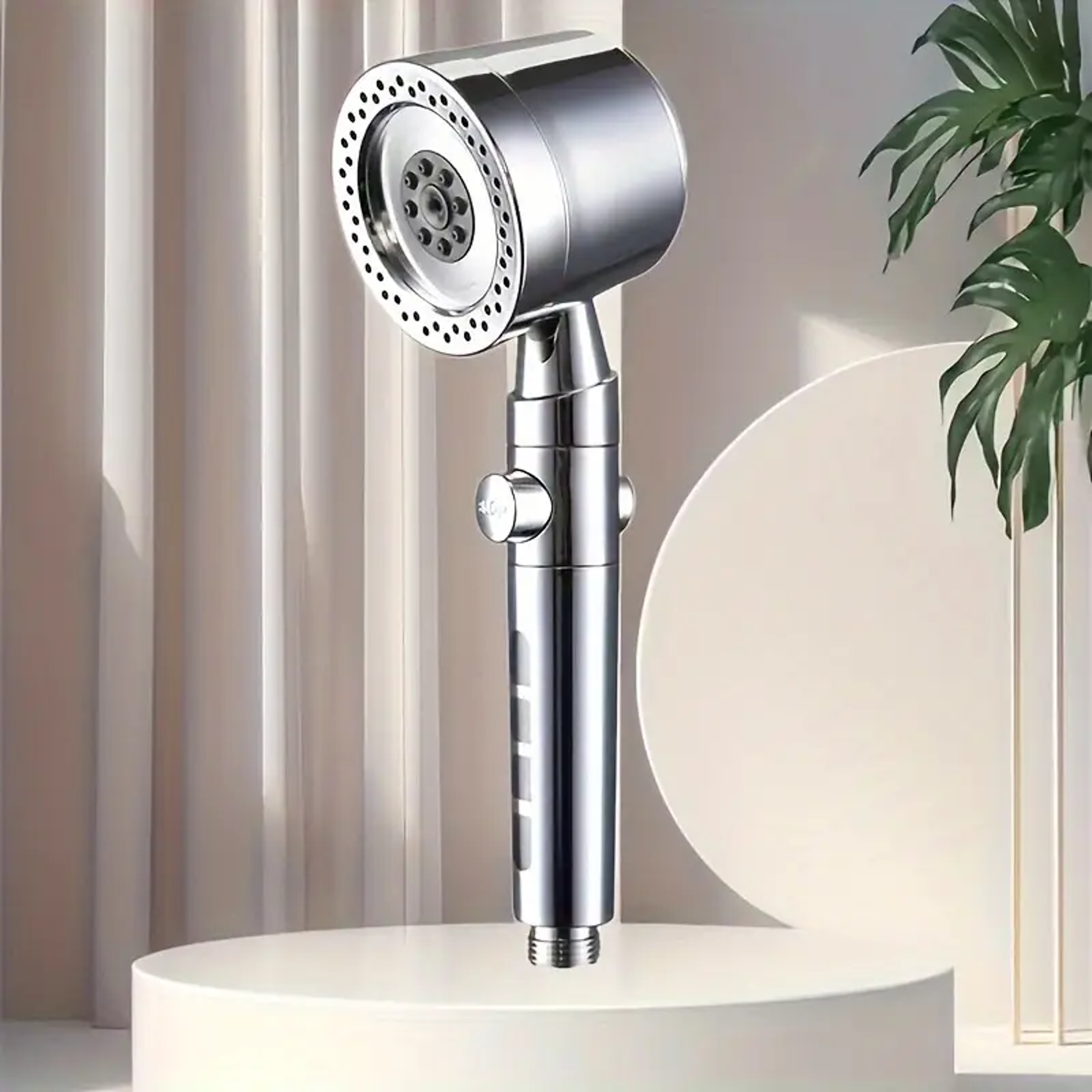 High Pressure Water Saving Filter Shower Head With Spray Modes Handheld Design One Button Stop Bath 0