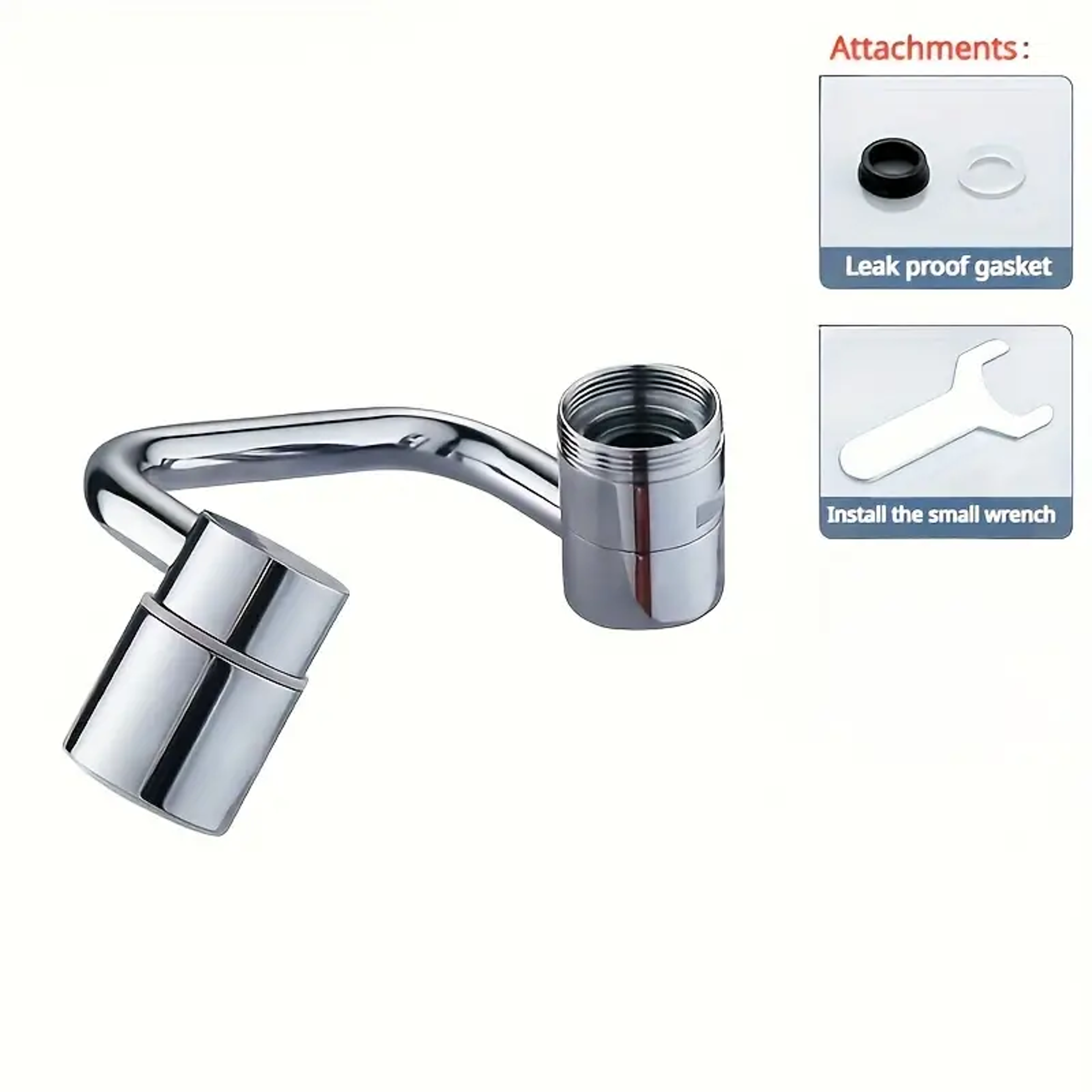 Swivel Kitchen Faucet Extender Stainless Steel Universal Splashproof Dual Mode Sink Attachment With 6