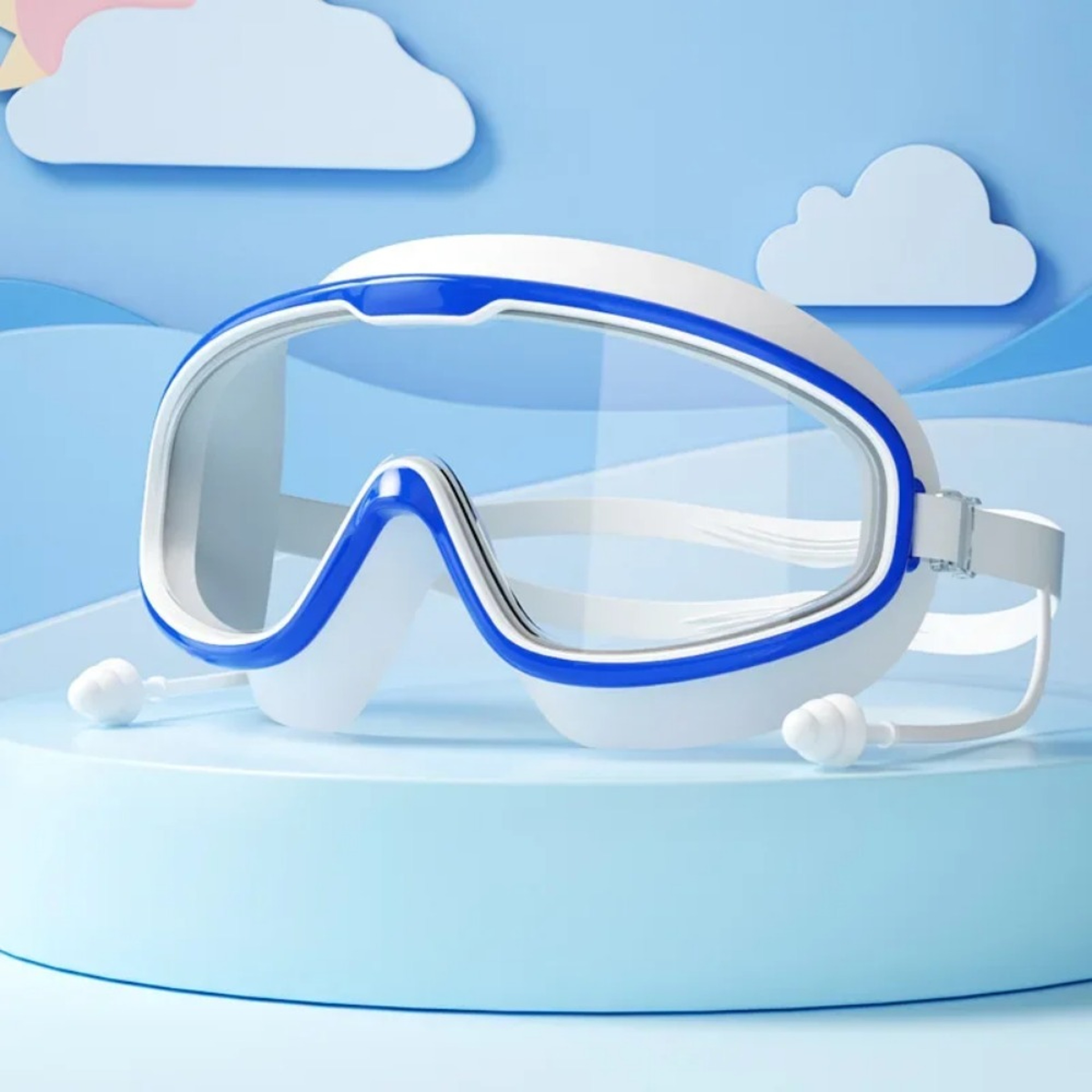 Swimming Goggles Silicone, Big Frame Swim Glasses with Earplugs for Men, Women, Professional HD Anti-Fog Eyewear – view 9